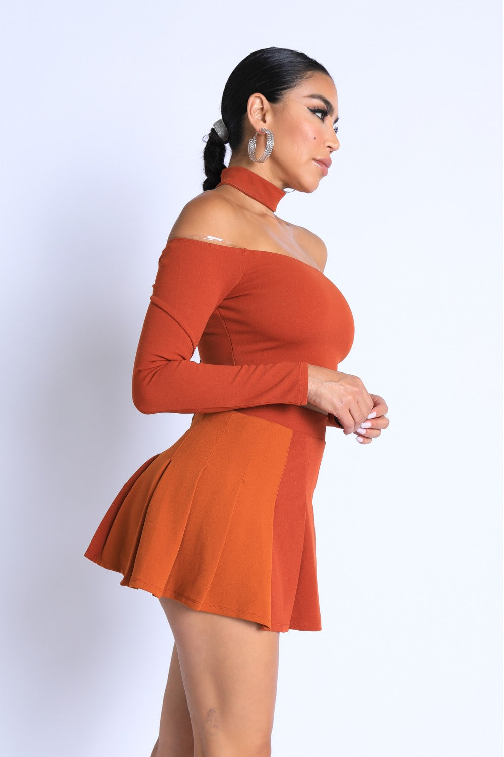Choker Off Shoulder Top & Skirt Set