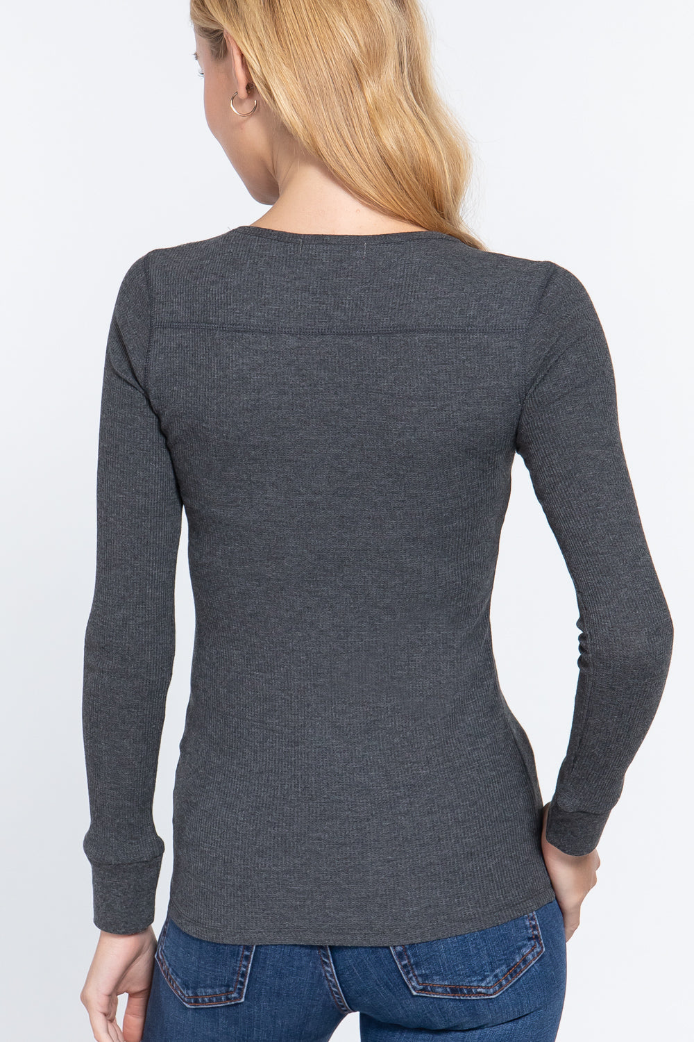 Long Sleeve V Neck Thermal Top