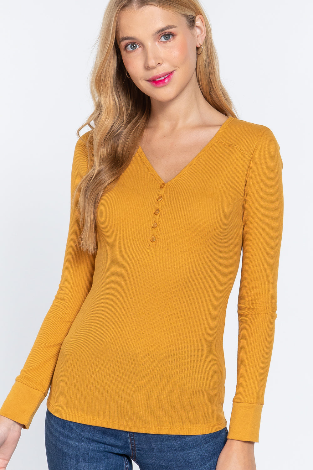 Long Sleeve V Neck Thermal Top