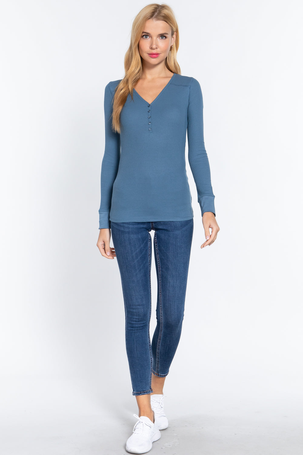 Long Sleeve V Neck Thermal Top