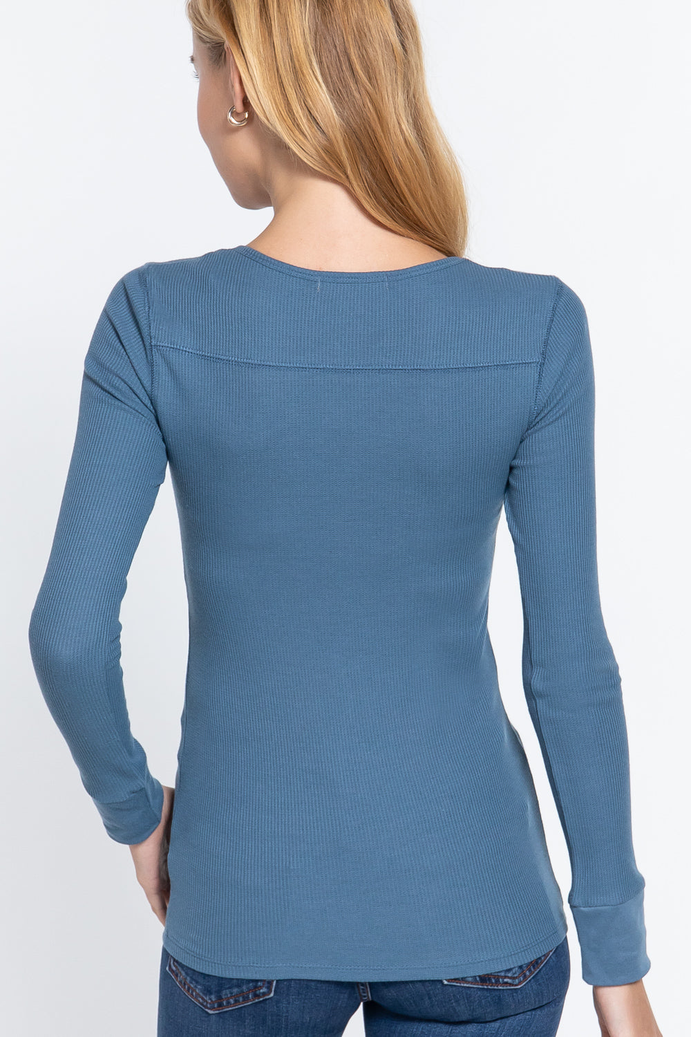 Long Sleeve V Neck Thermal Top