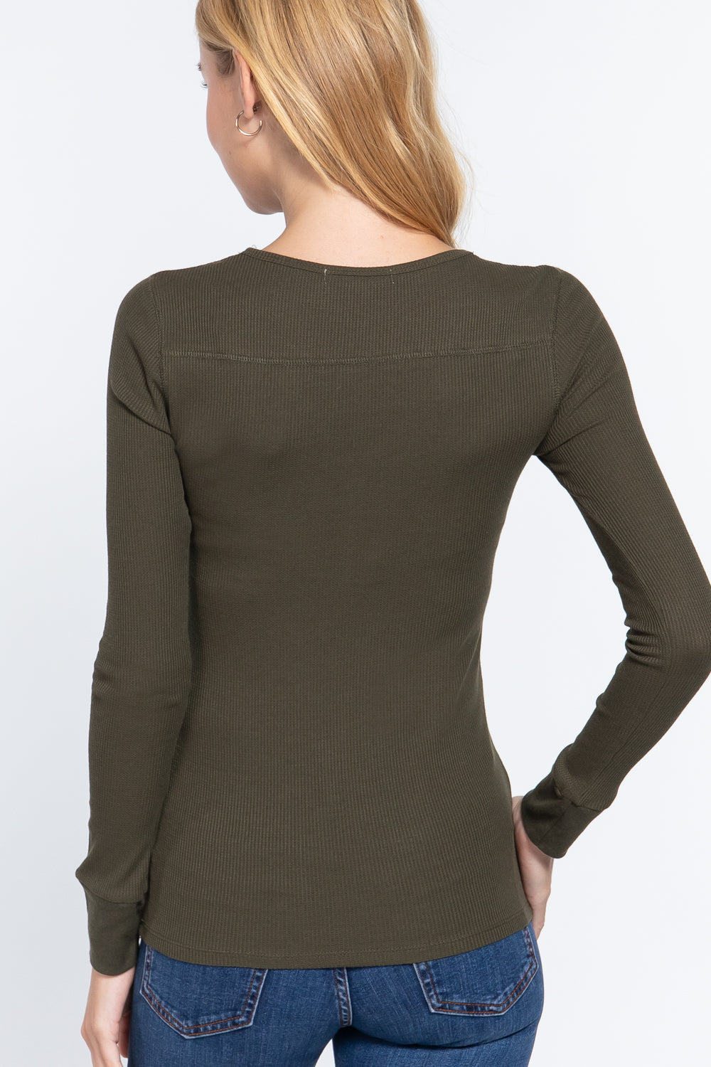 Long Sleeve V Neck Thermal Top