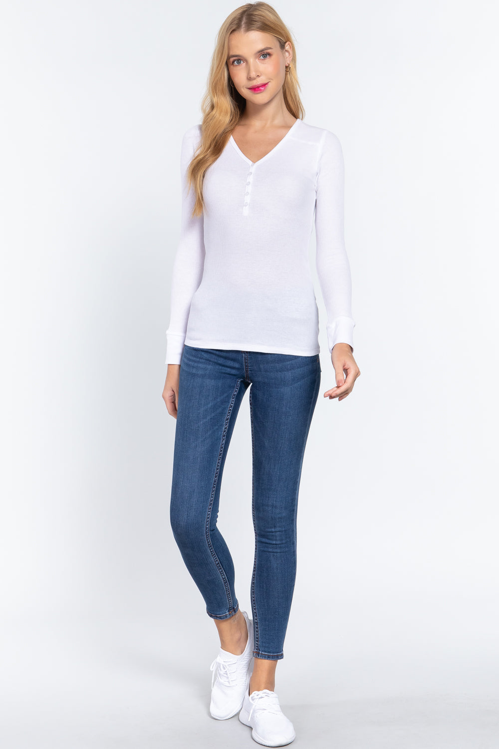 Long Sleeve V Neck Thermal Top