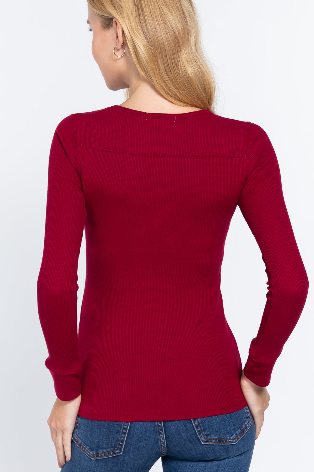 Long Sleeve V Neck Thermal Top
