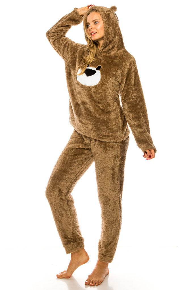Cozy Pj Hoodie Ears Top & Pants Set