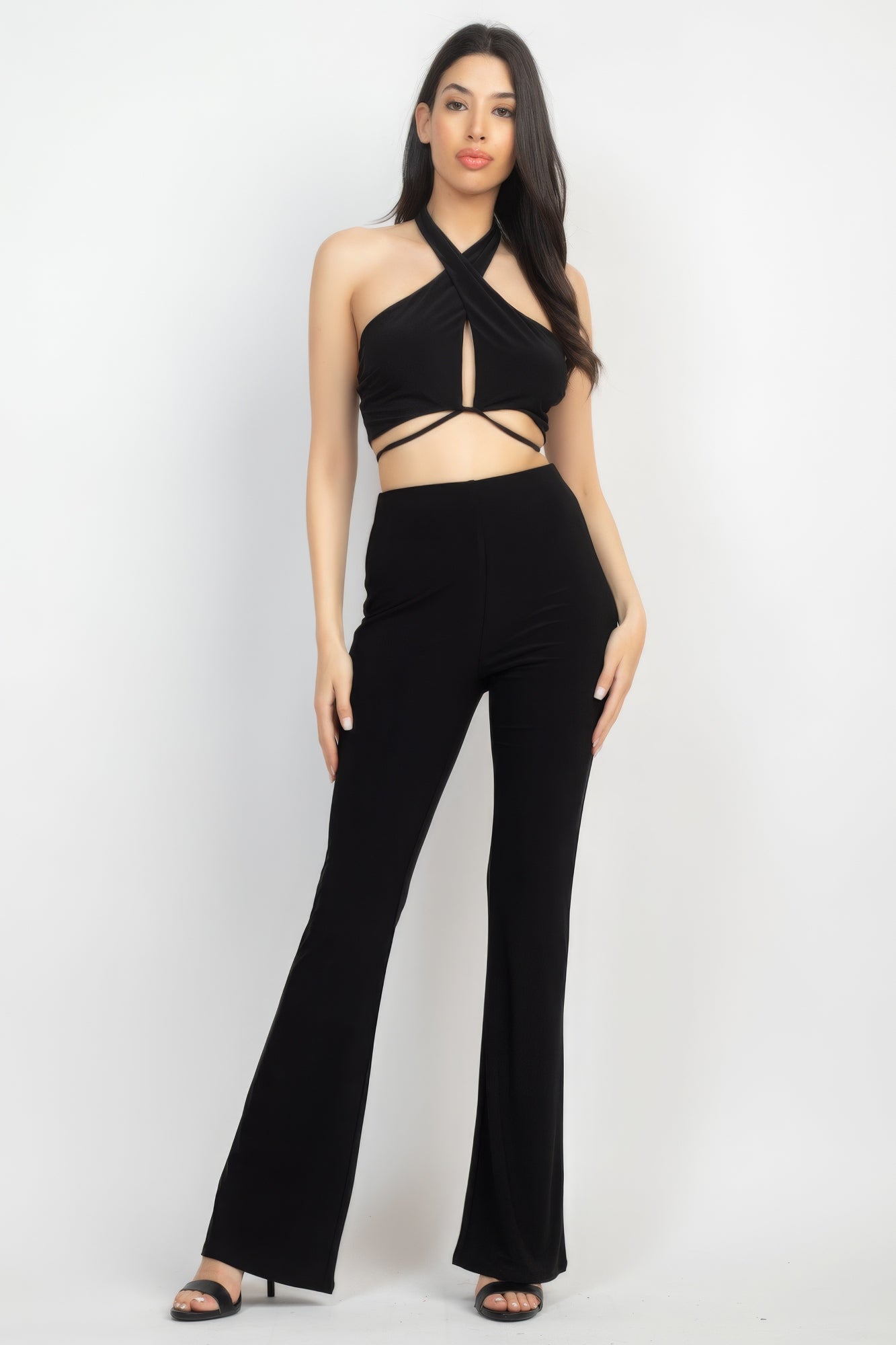Halter Top & Flare Leggings Set
