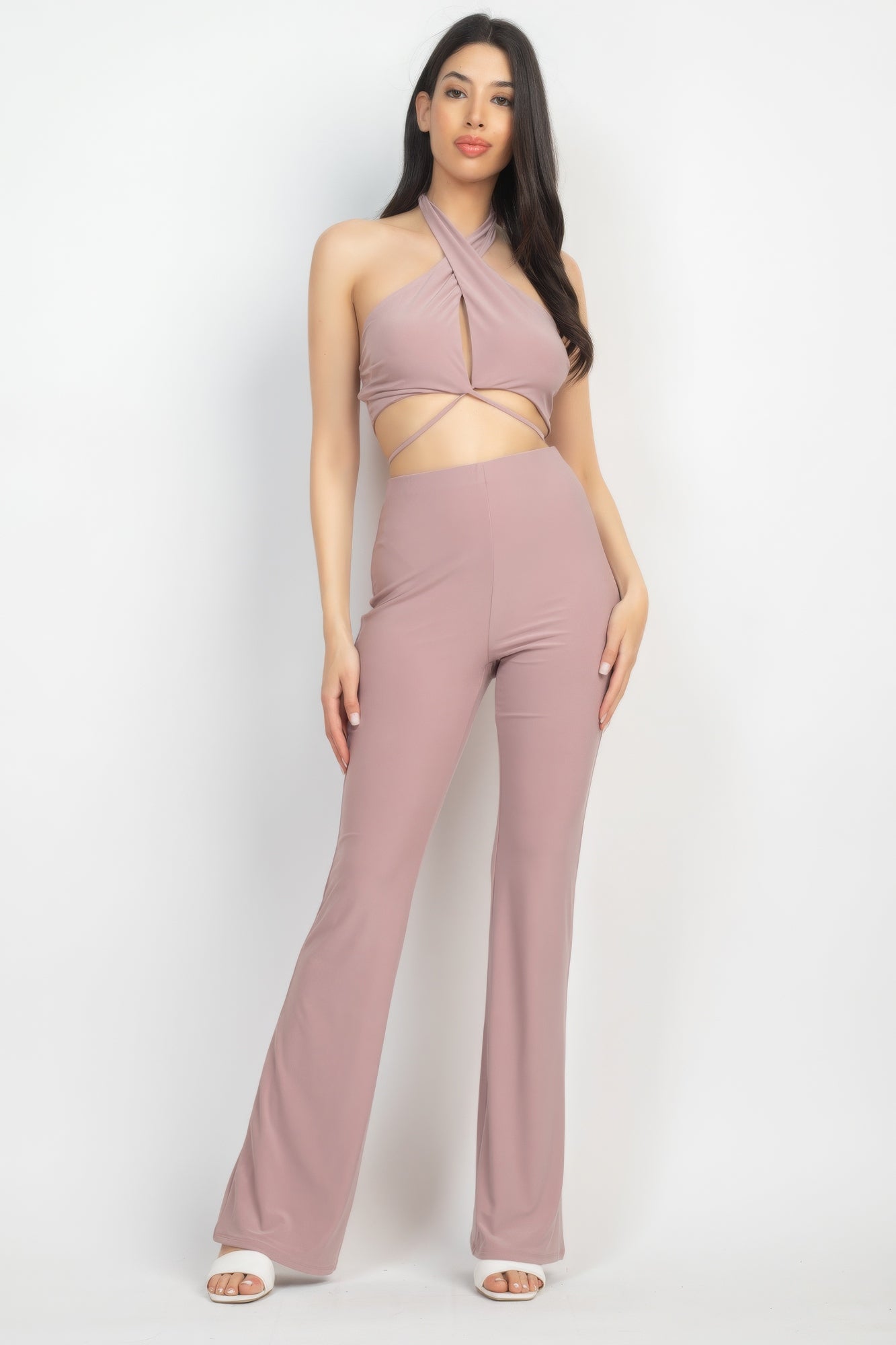 Halter Top & Flare Leggings Set