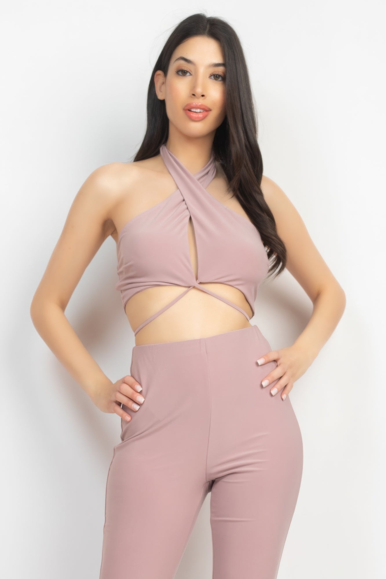 Halter Top & Flare Leggings Set