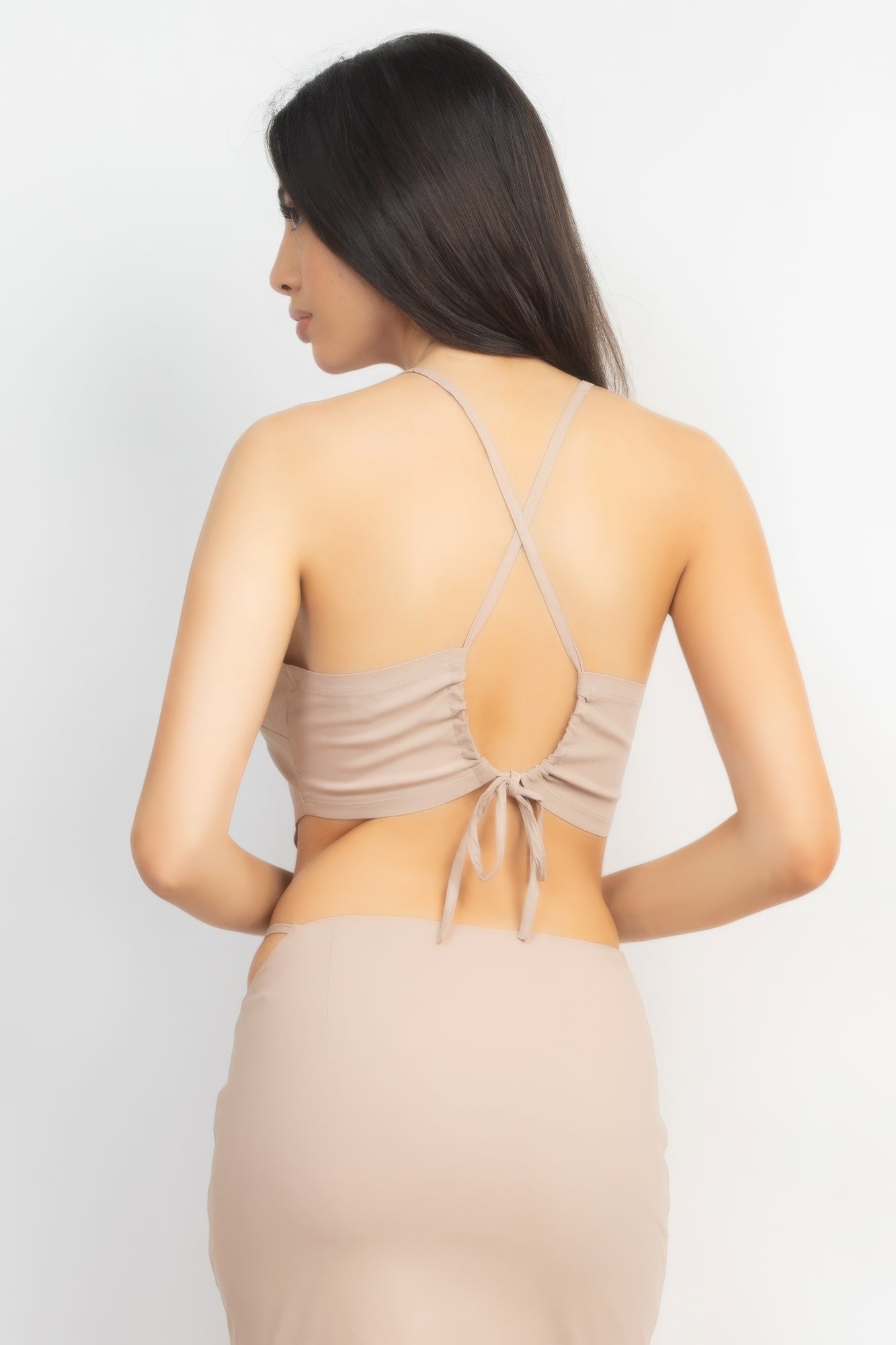 Asymmetrical Cross Back Top & Skirt Set