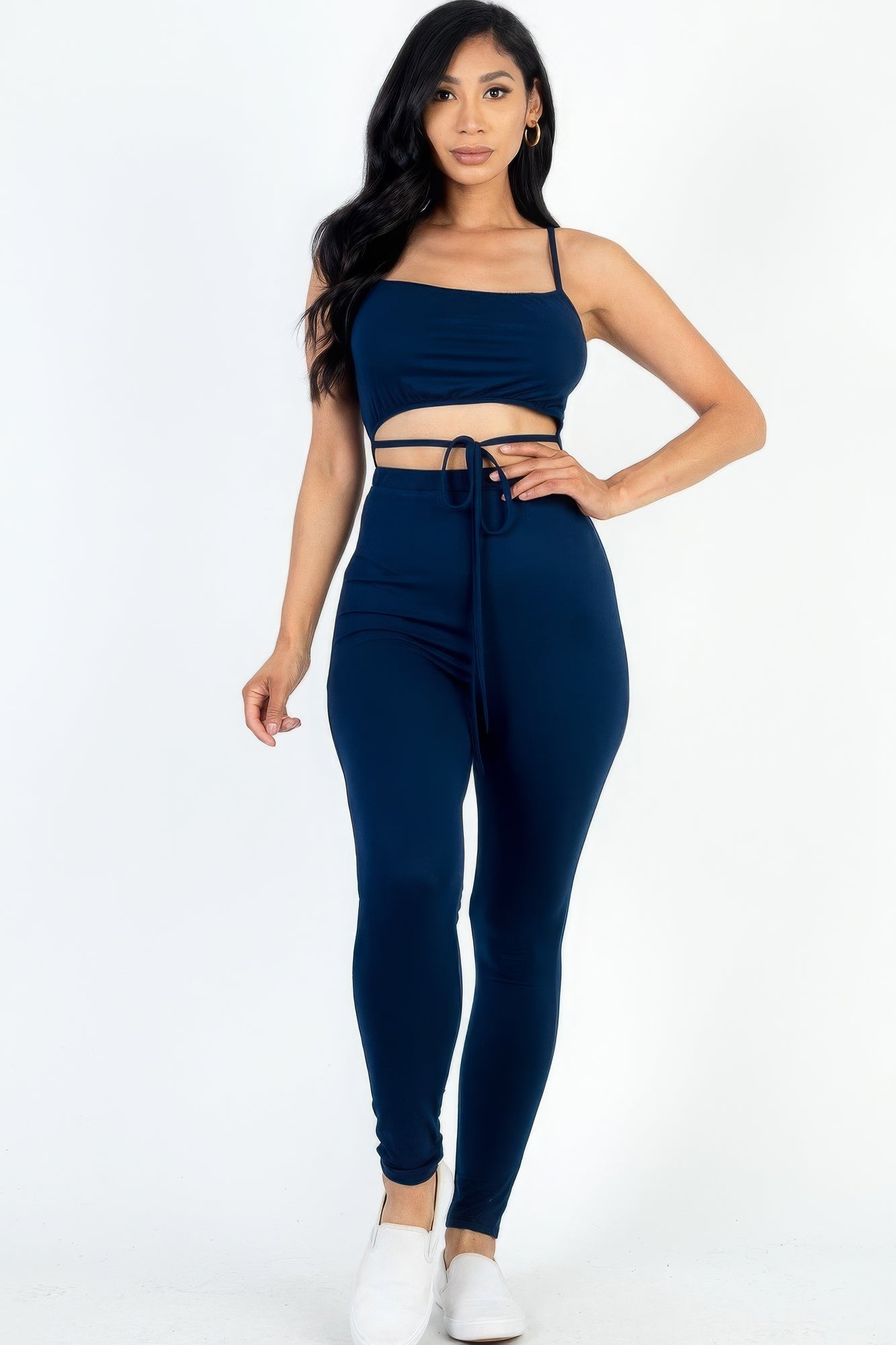Tie Front Cutout Jumpsuit