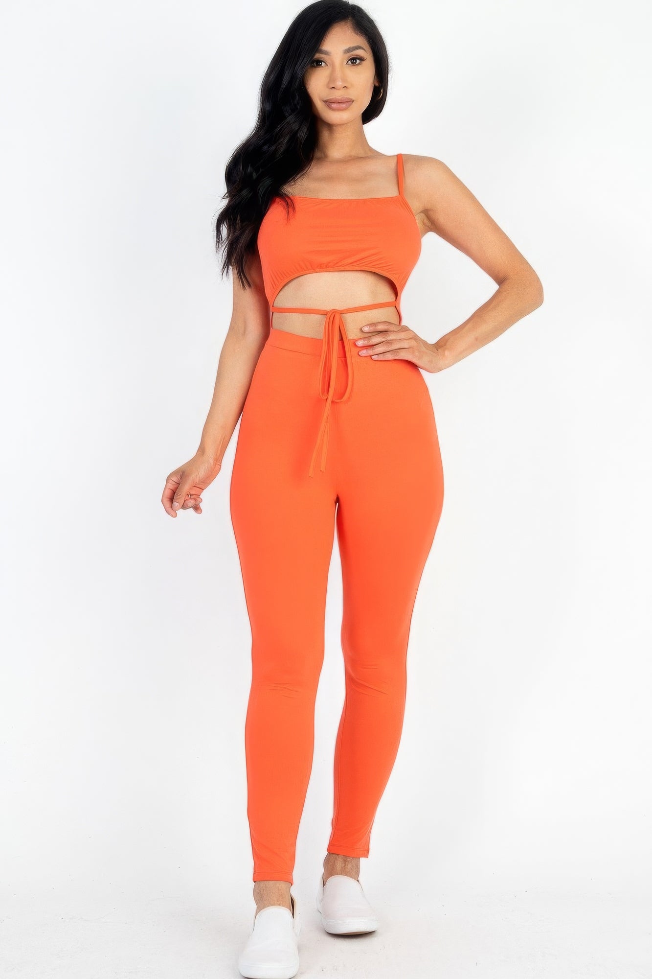 Tie Front Cutout Jumpsuit