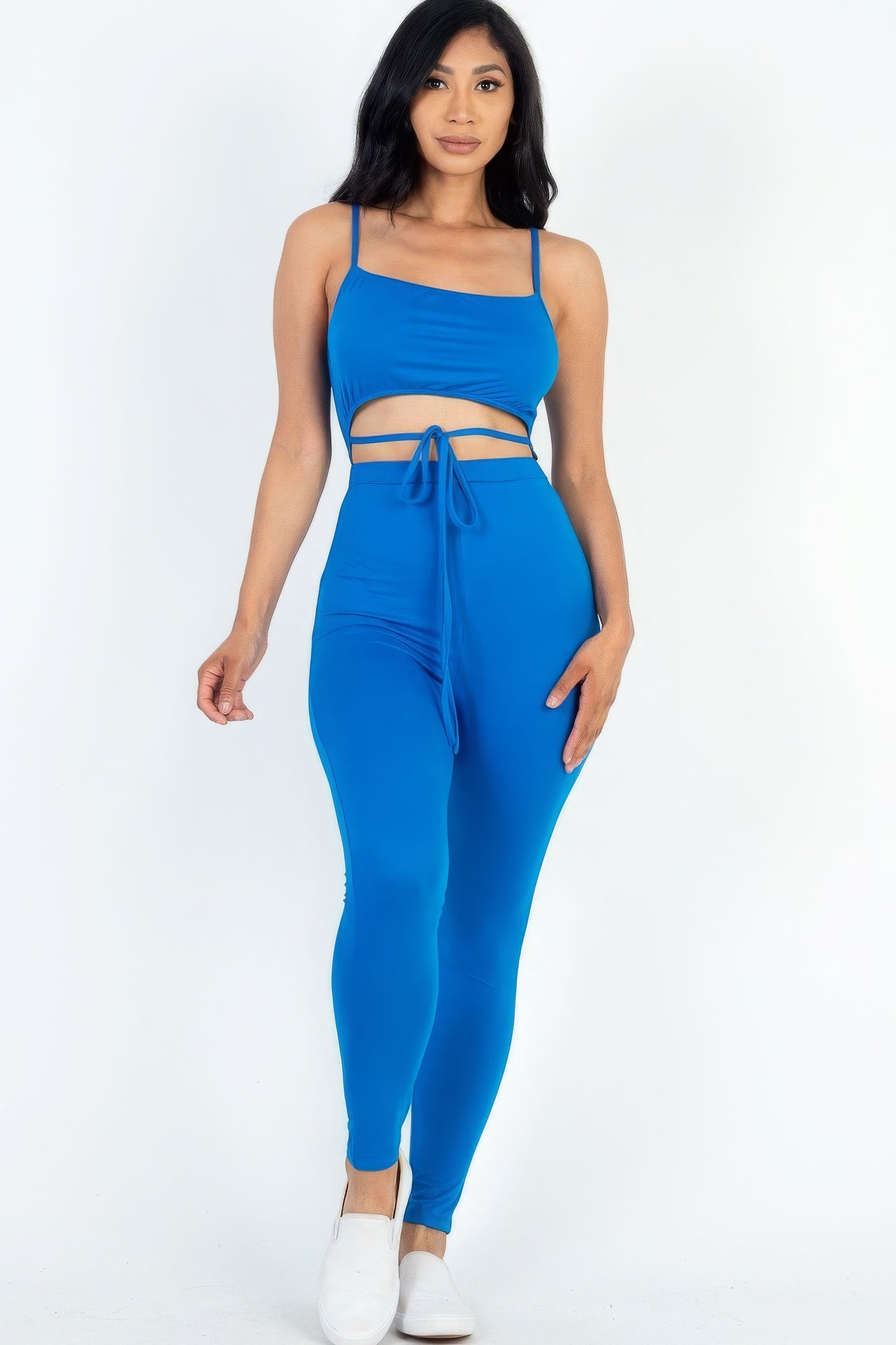 Tie Front Cutout Jumpsuit