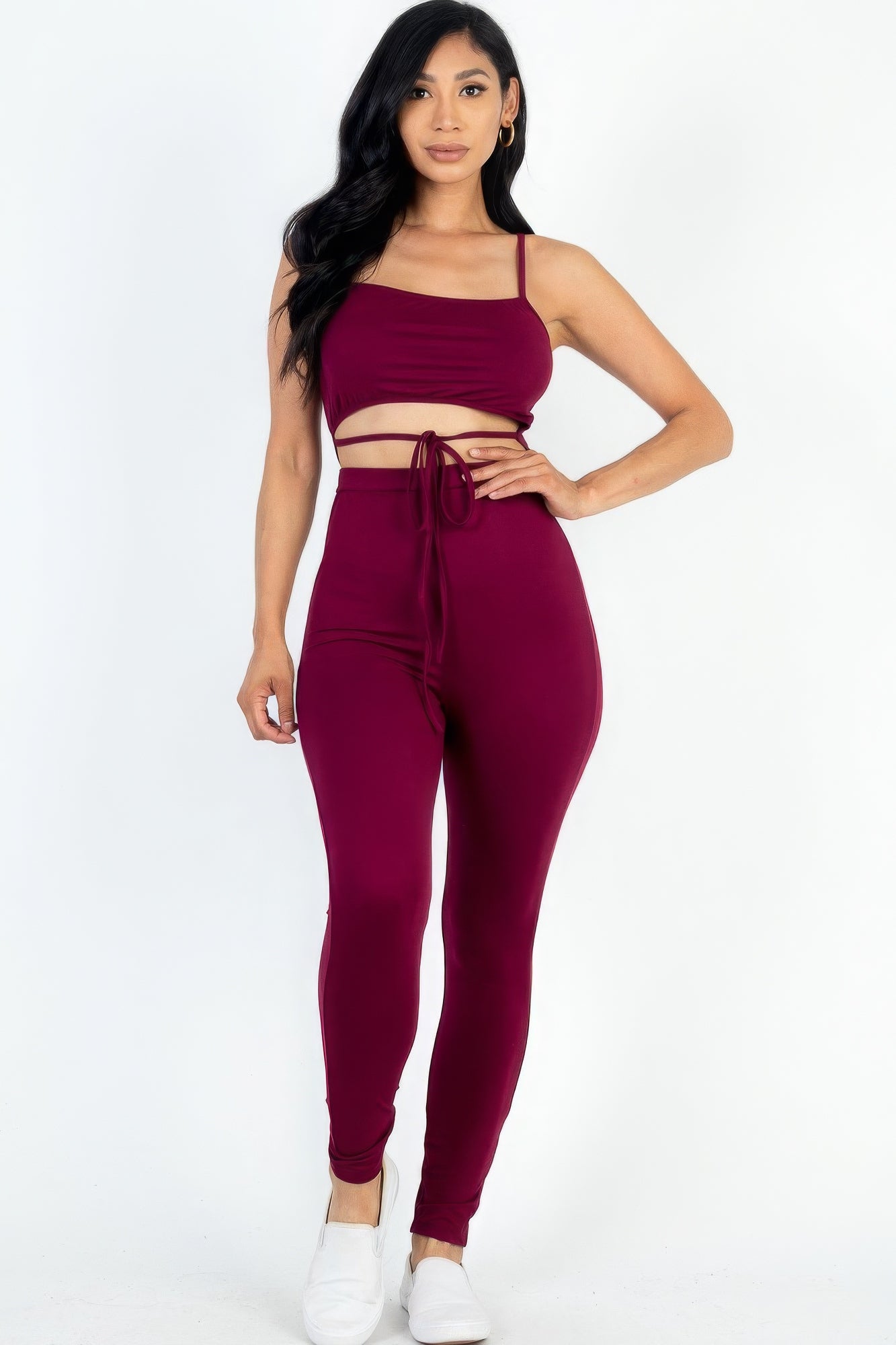 Tie Front Cutout Jumpsuit