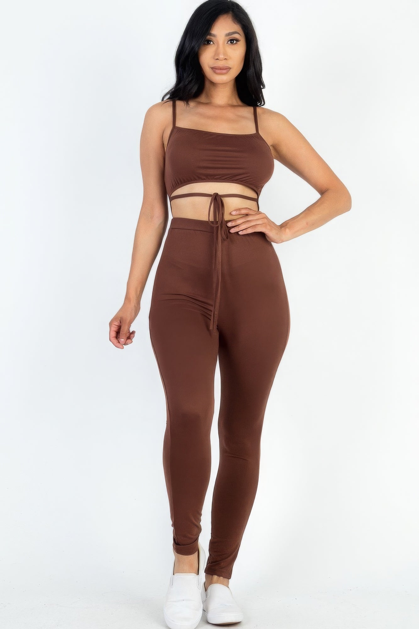 Tie Front Cutout Jumpsuit