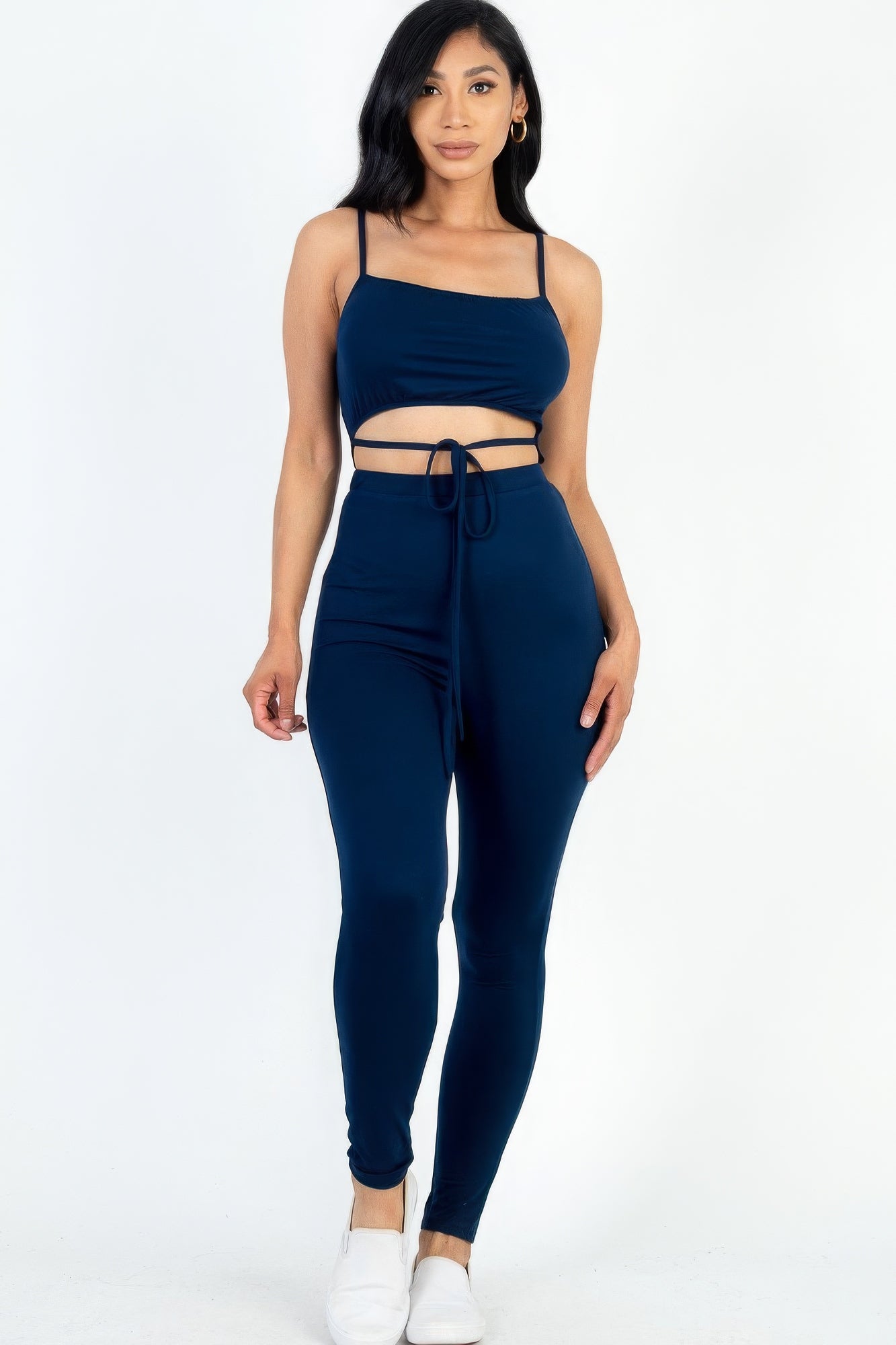 Tie Front Cutout Jumpsuit