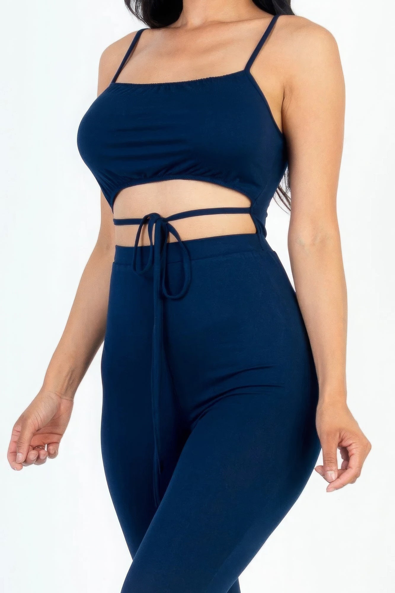 Tie Front Cutout Jumpsuit