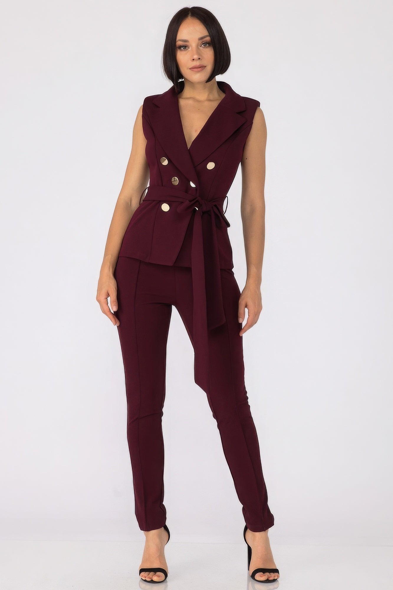 Sleeveless Tie Top & Pants Set