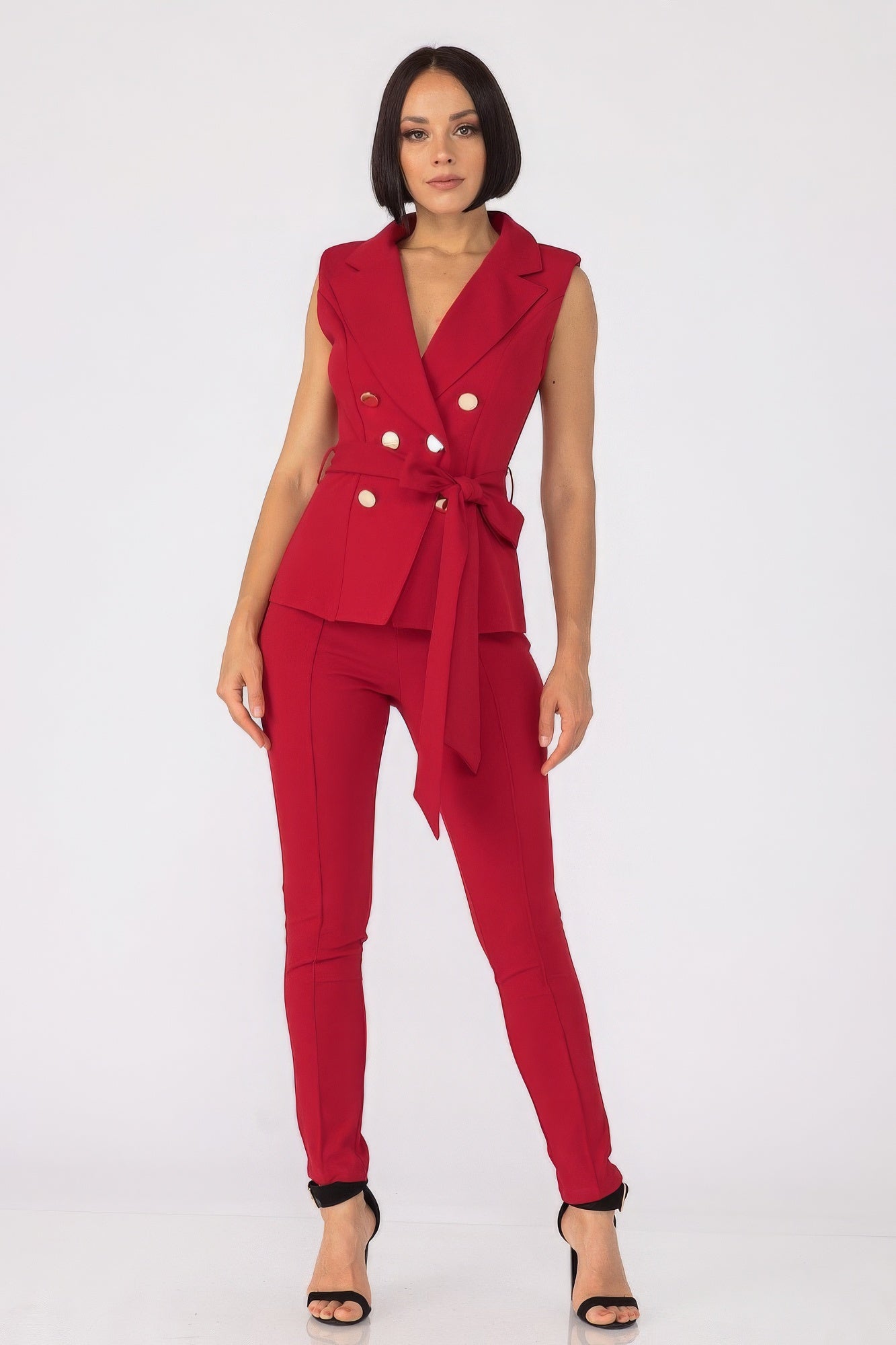 Sleeveless Tie Top & Pants Set