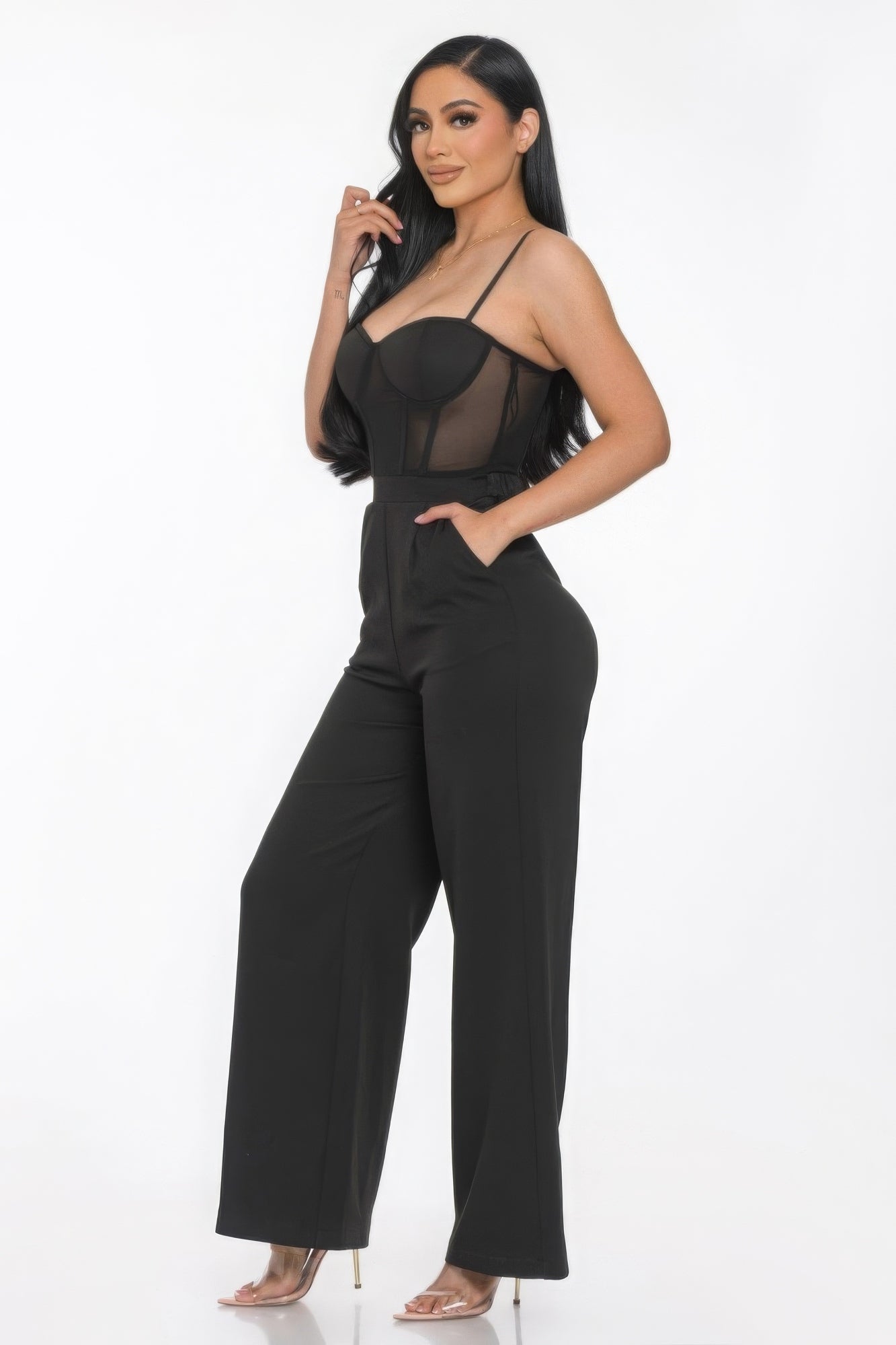 Bustier Top Wide Leg Jumpsuit