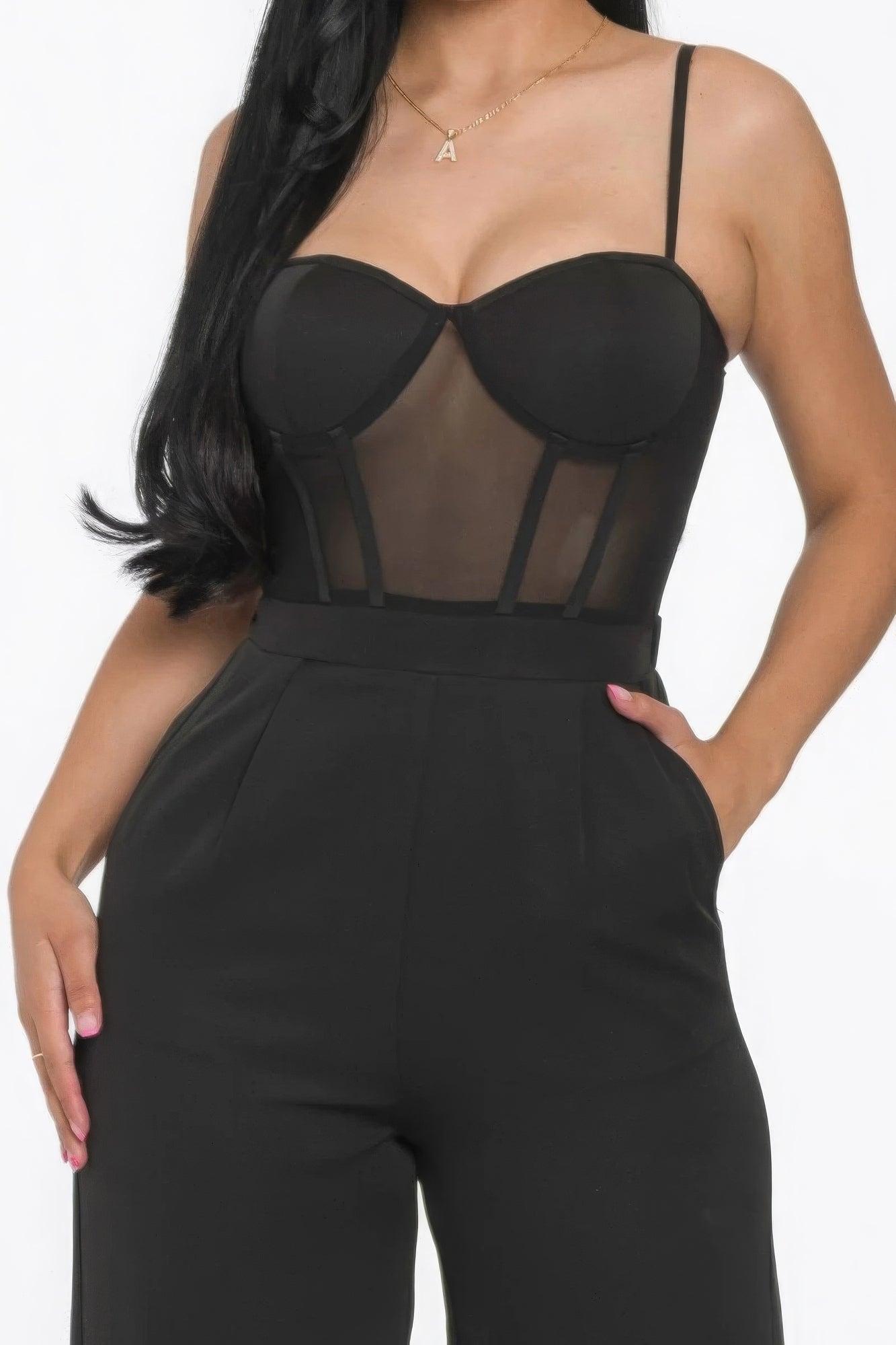 Bustier Top Wide Leg Jumpsuit