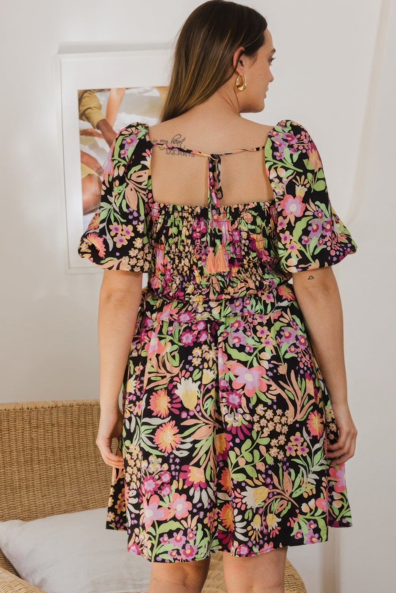 Plus Size Floral Mini Dress