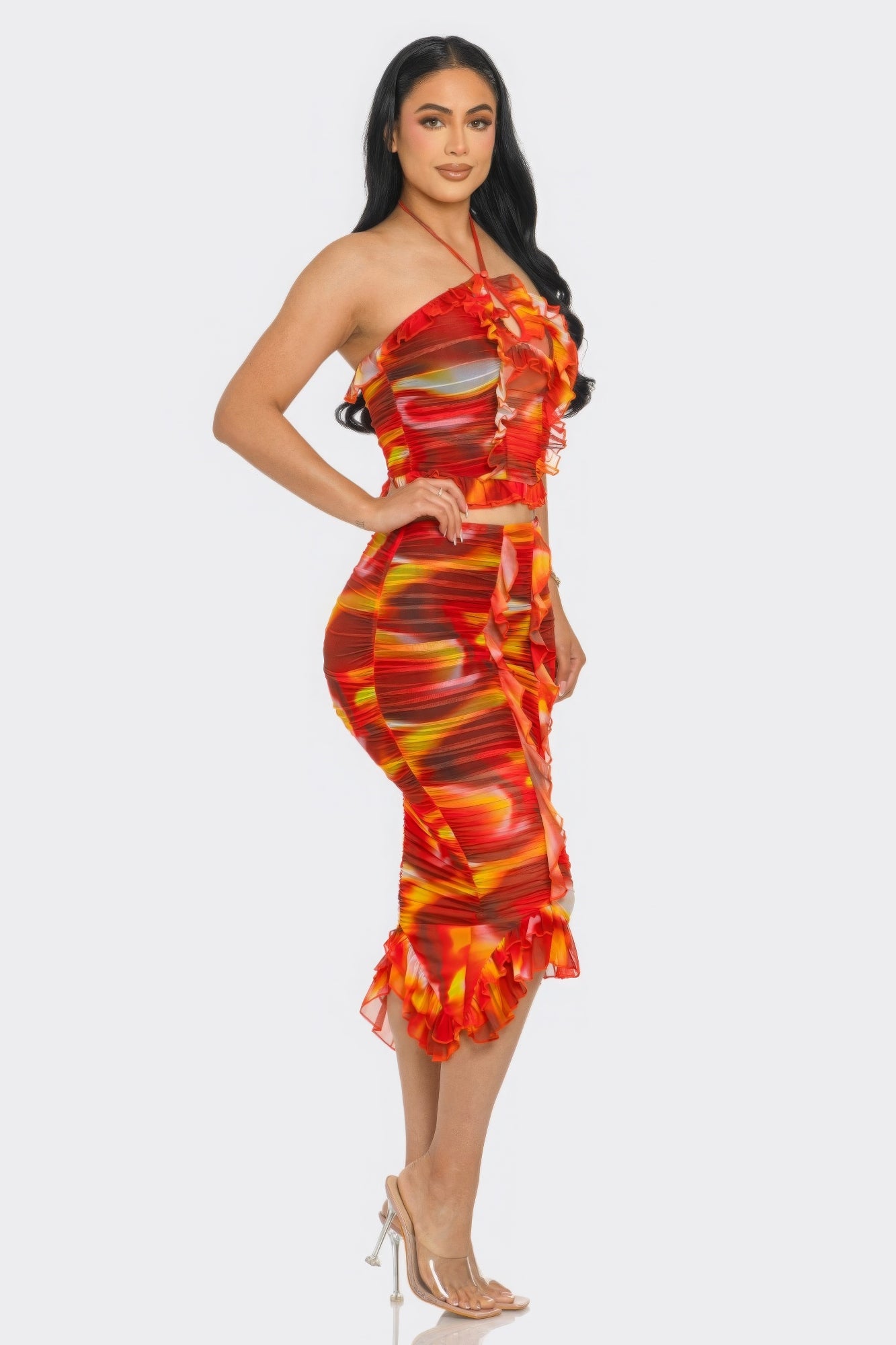 Tropical Waters Mesh Skirt Set