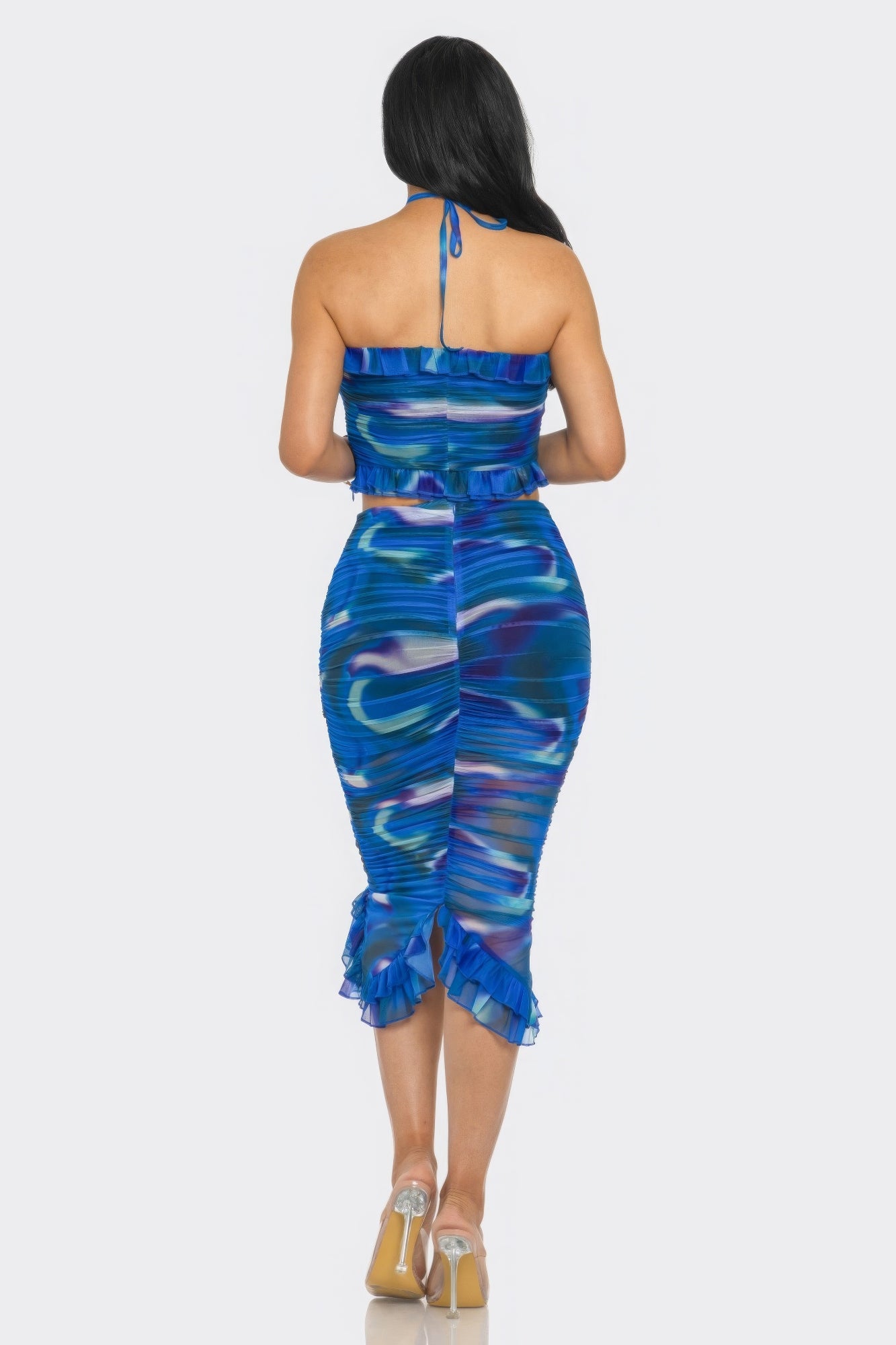 Tropical Waters Mesh Skirt Set
