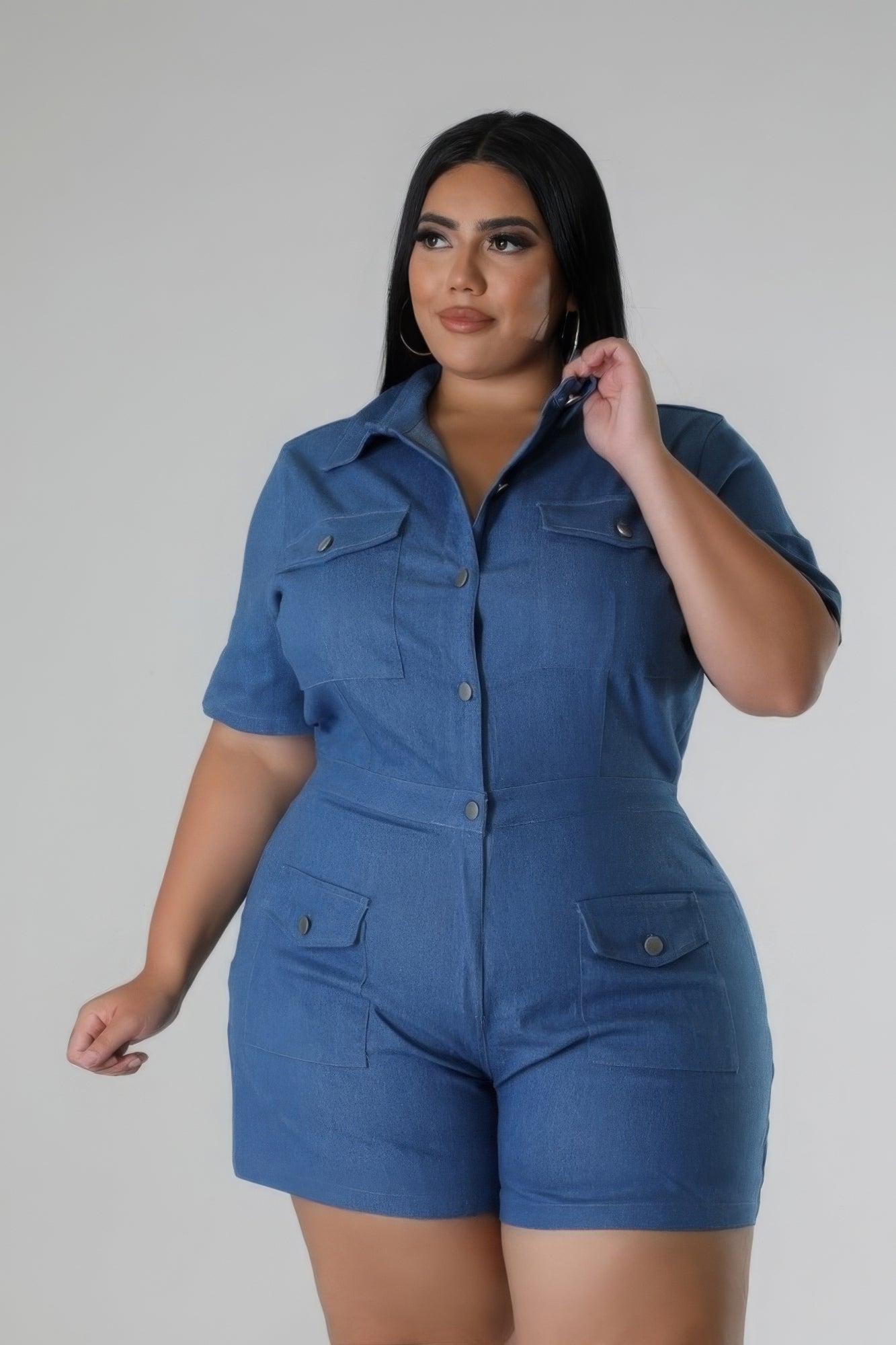 Plus Size Stretch Romper