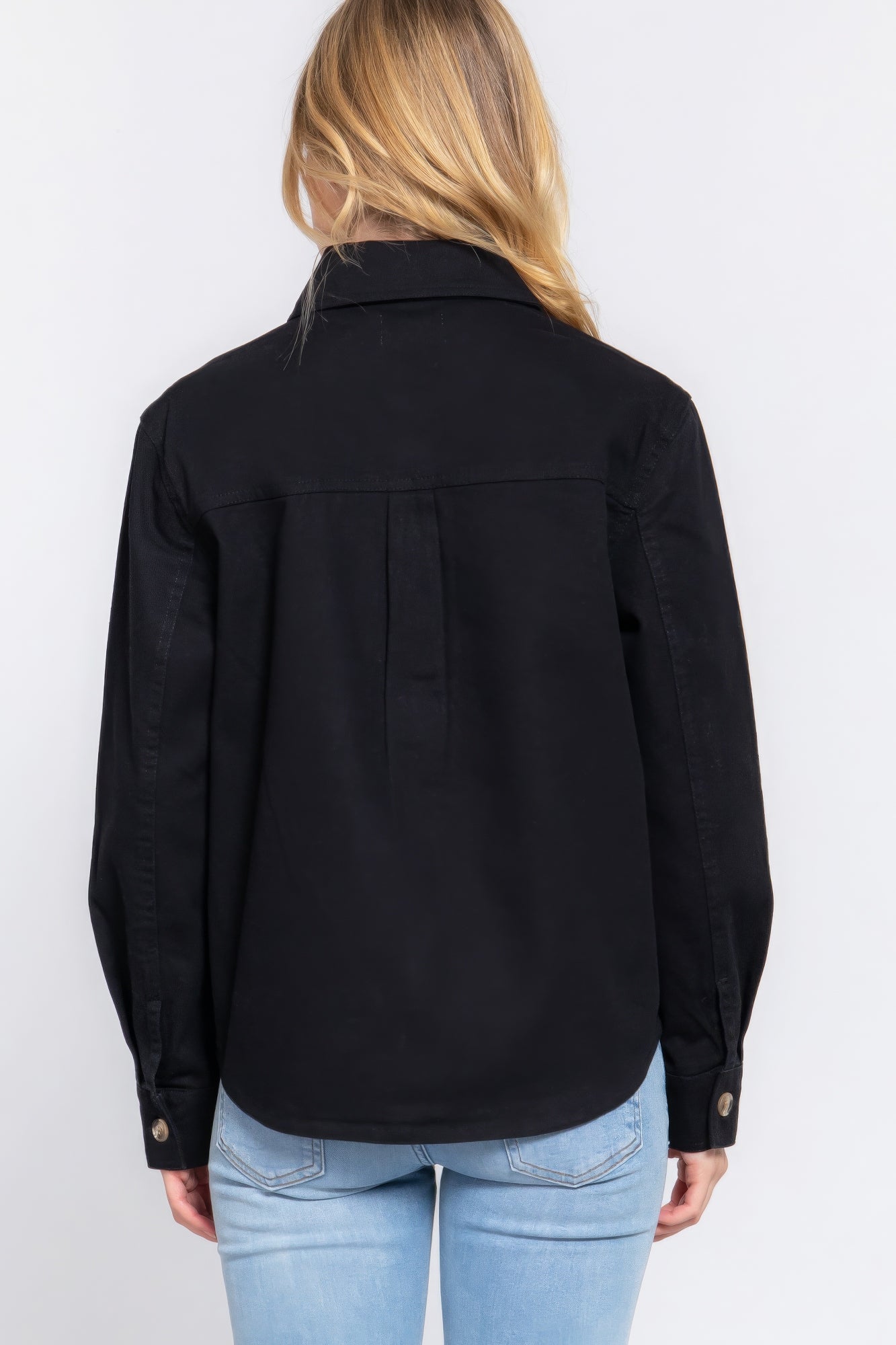 Button Down Cotton Denim Jacket