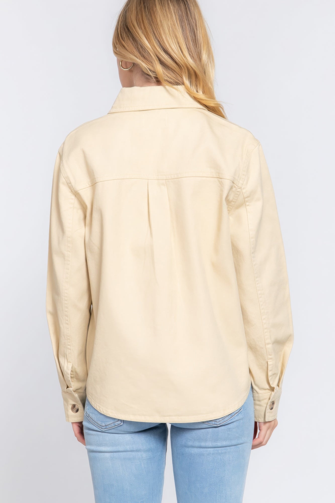 Button Down Cotton Denim Jacket