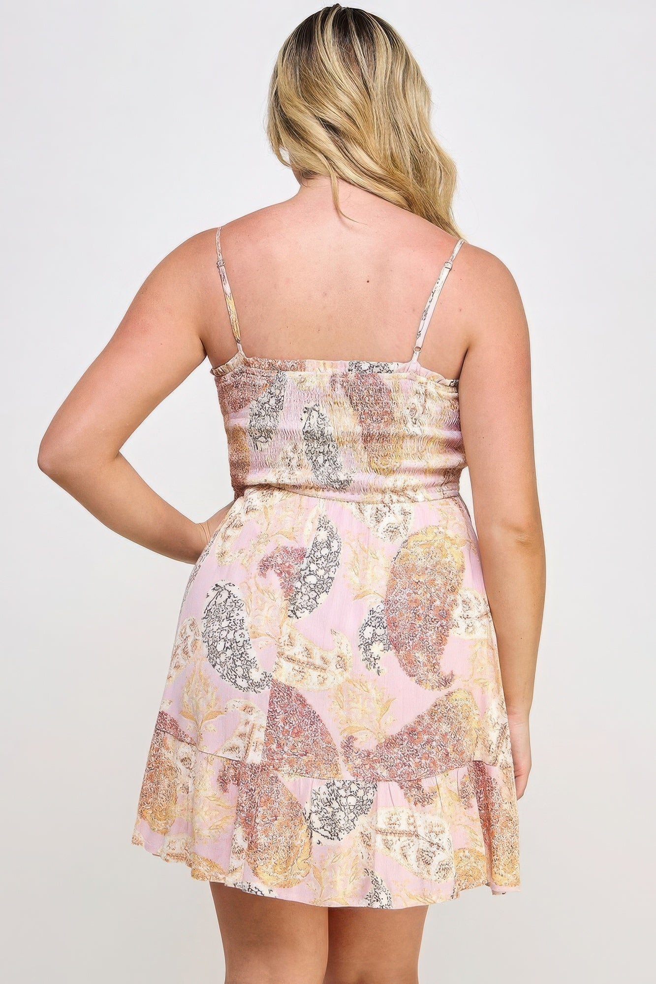 Plus Size Floral Smocked Mini Dress