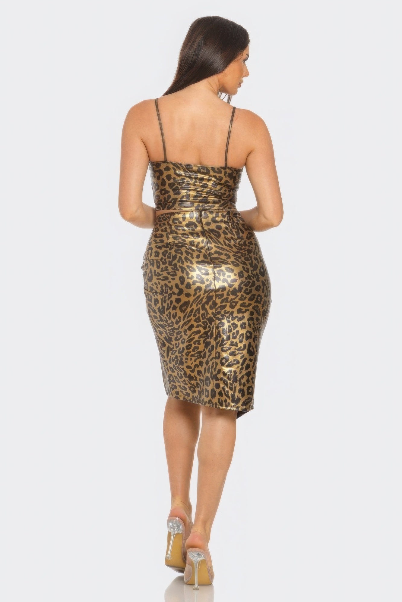 Cheetah Print Top & Skirt Set