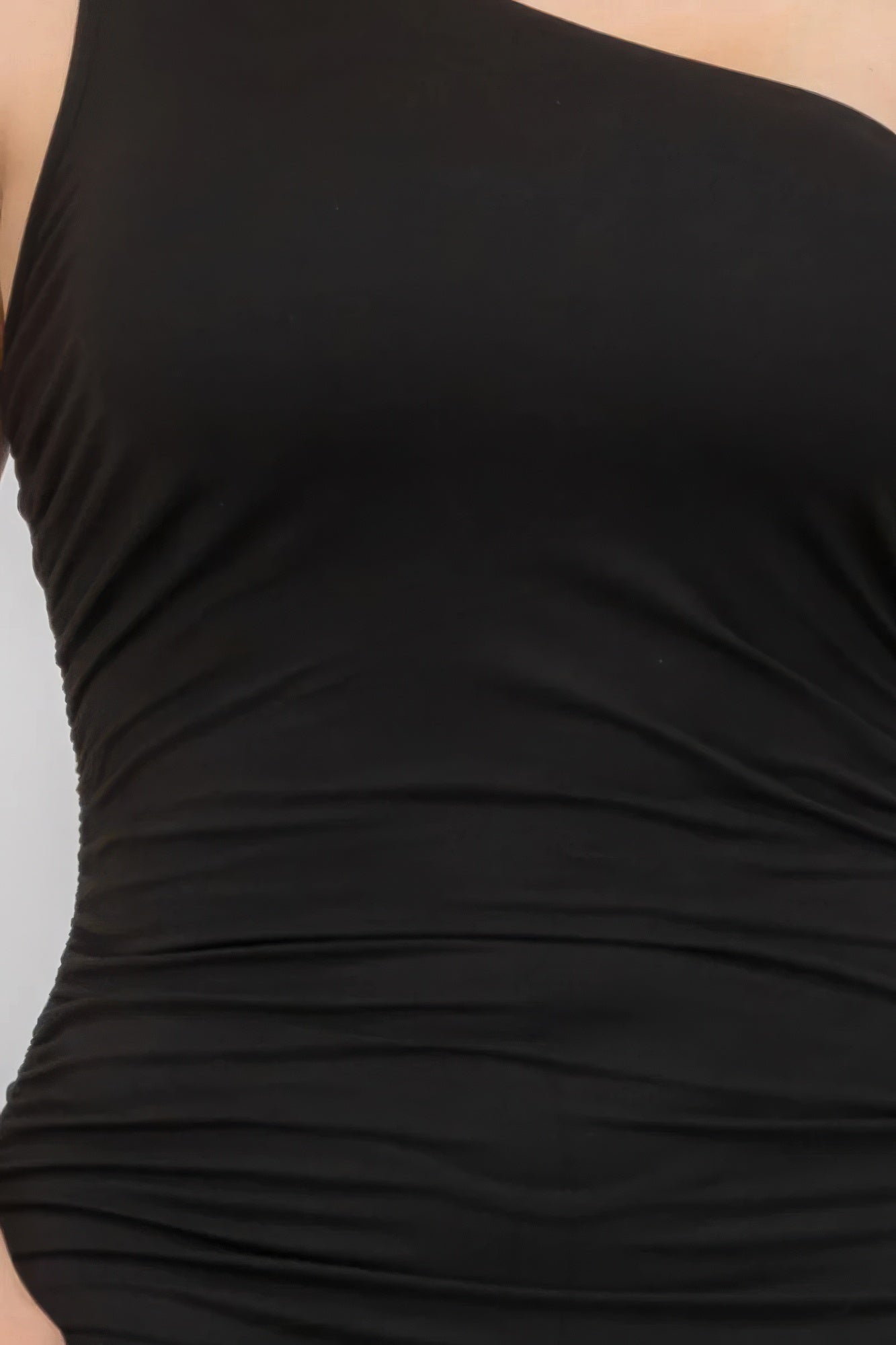 Plus Size Ruched One Shoulder Bodycon Dress