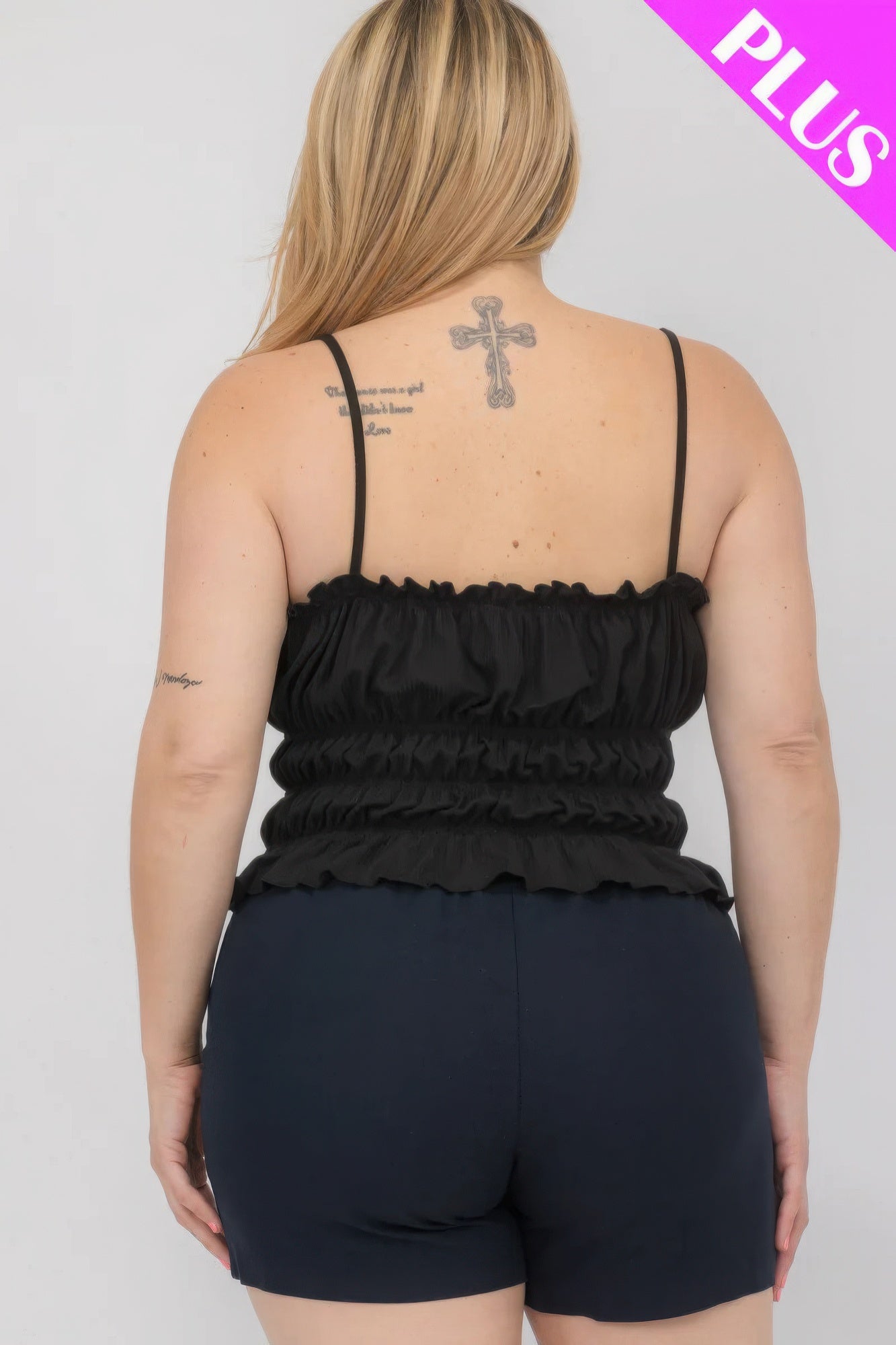 Plus Size Shirred Crop Top