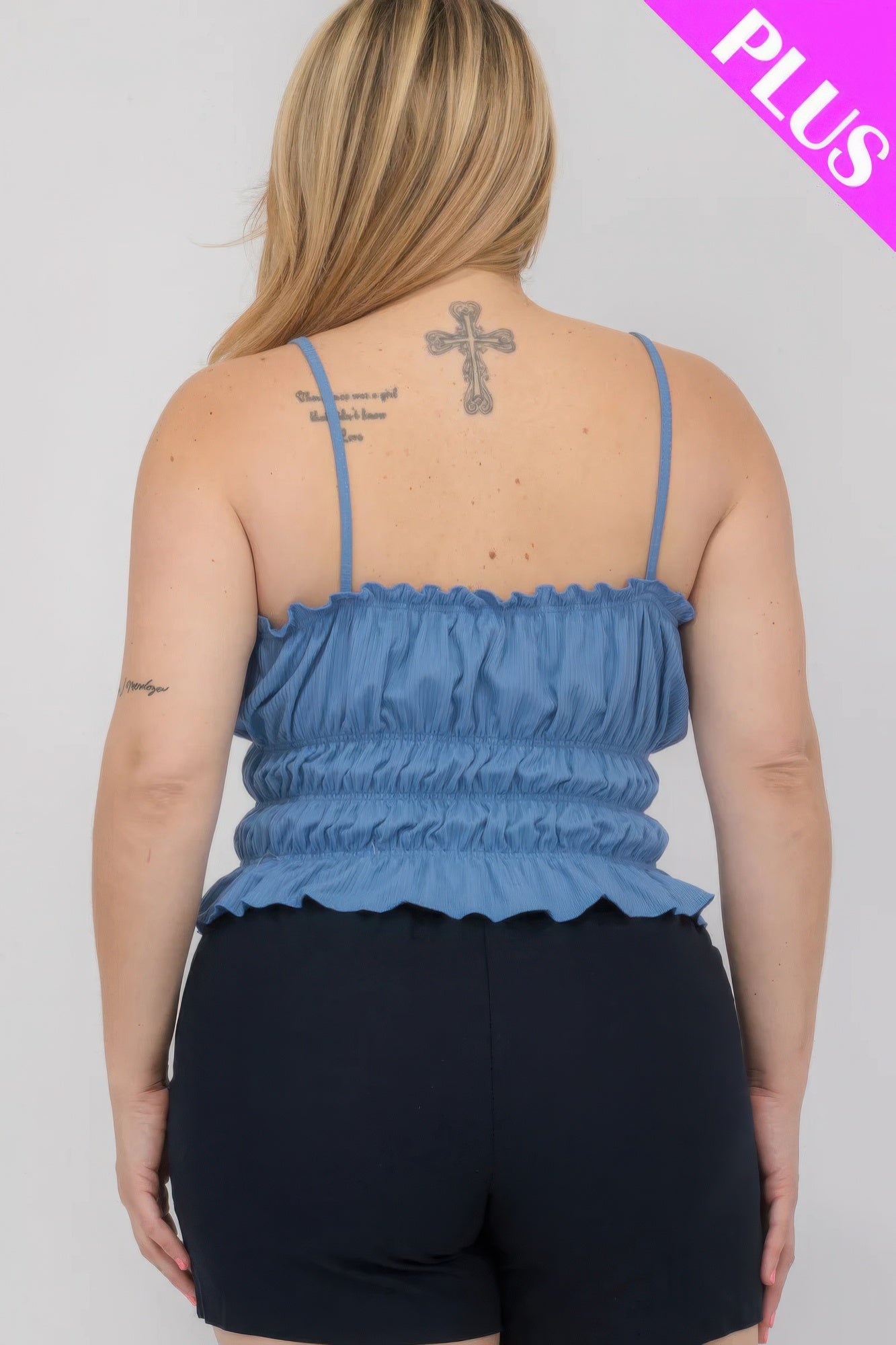 Plus Size Shirred Crop Top