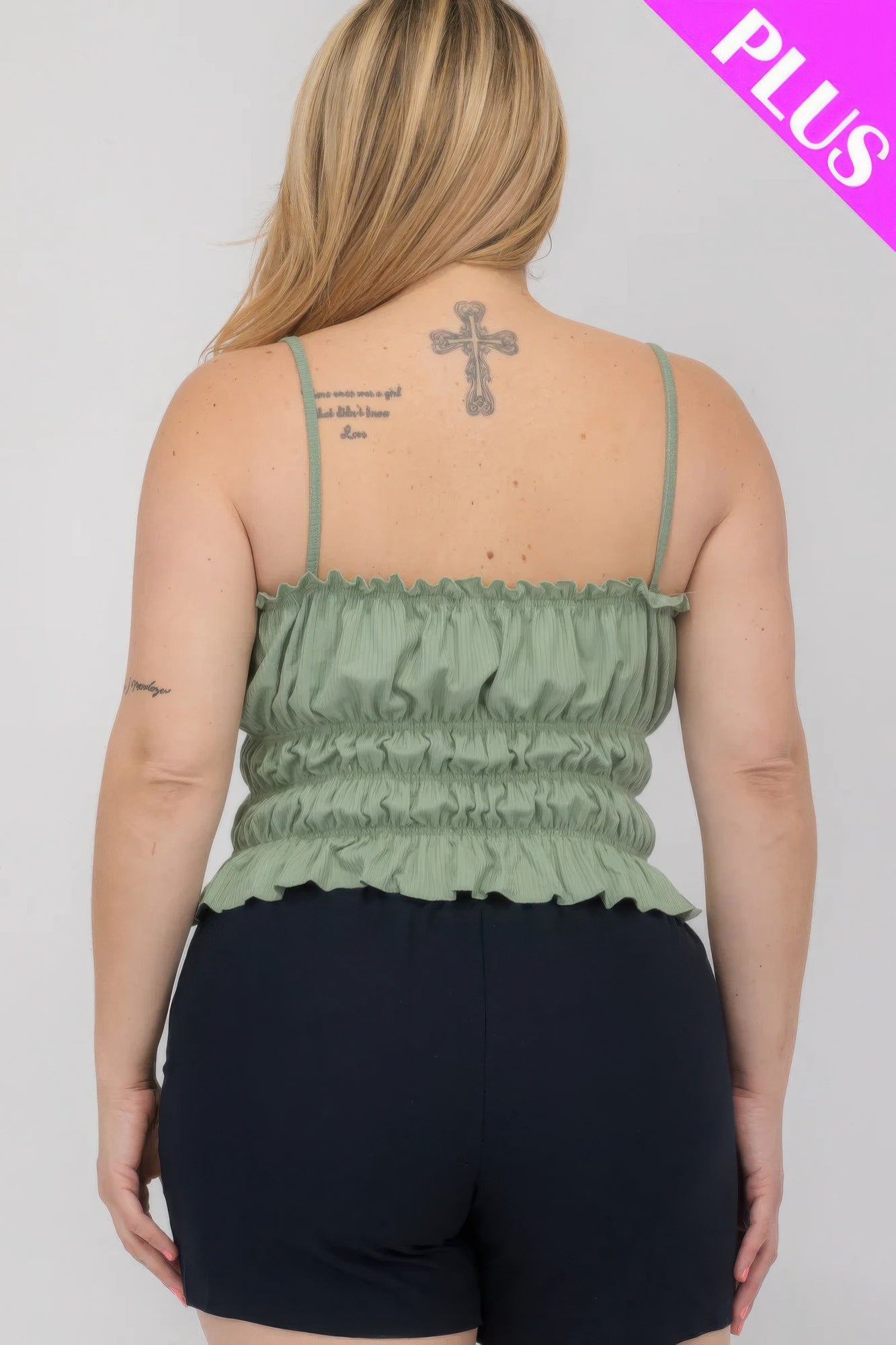 Plus Size Shirred Crop Top