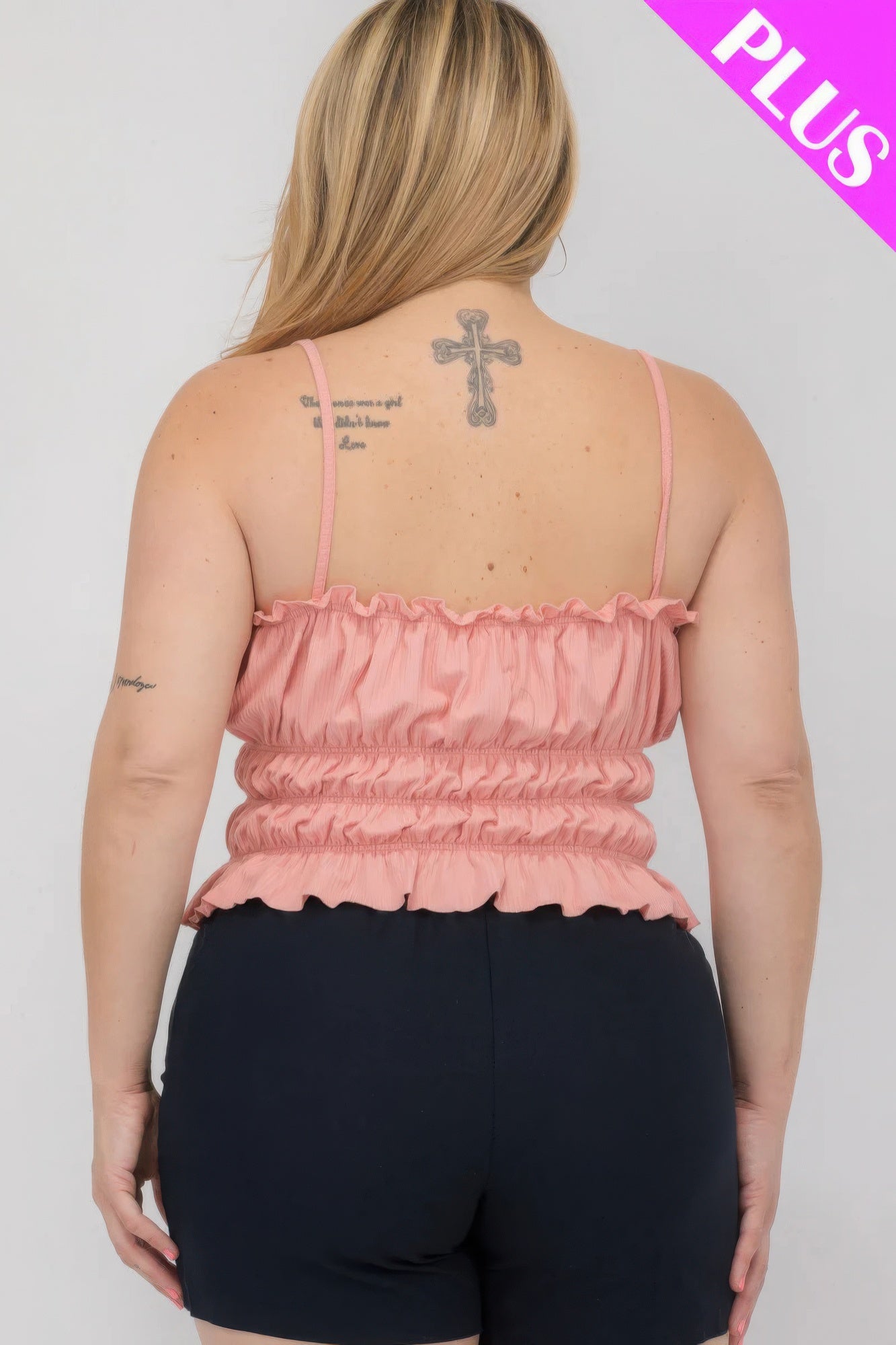 Plus Size Shirred Crop Top