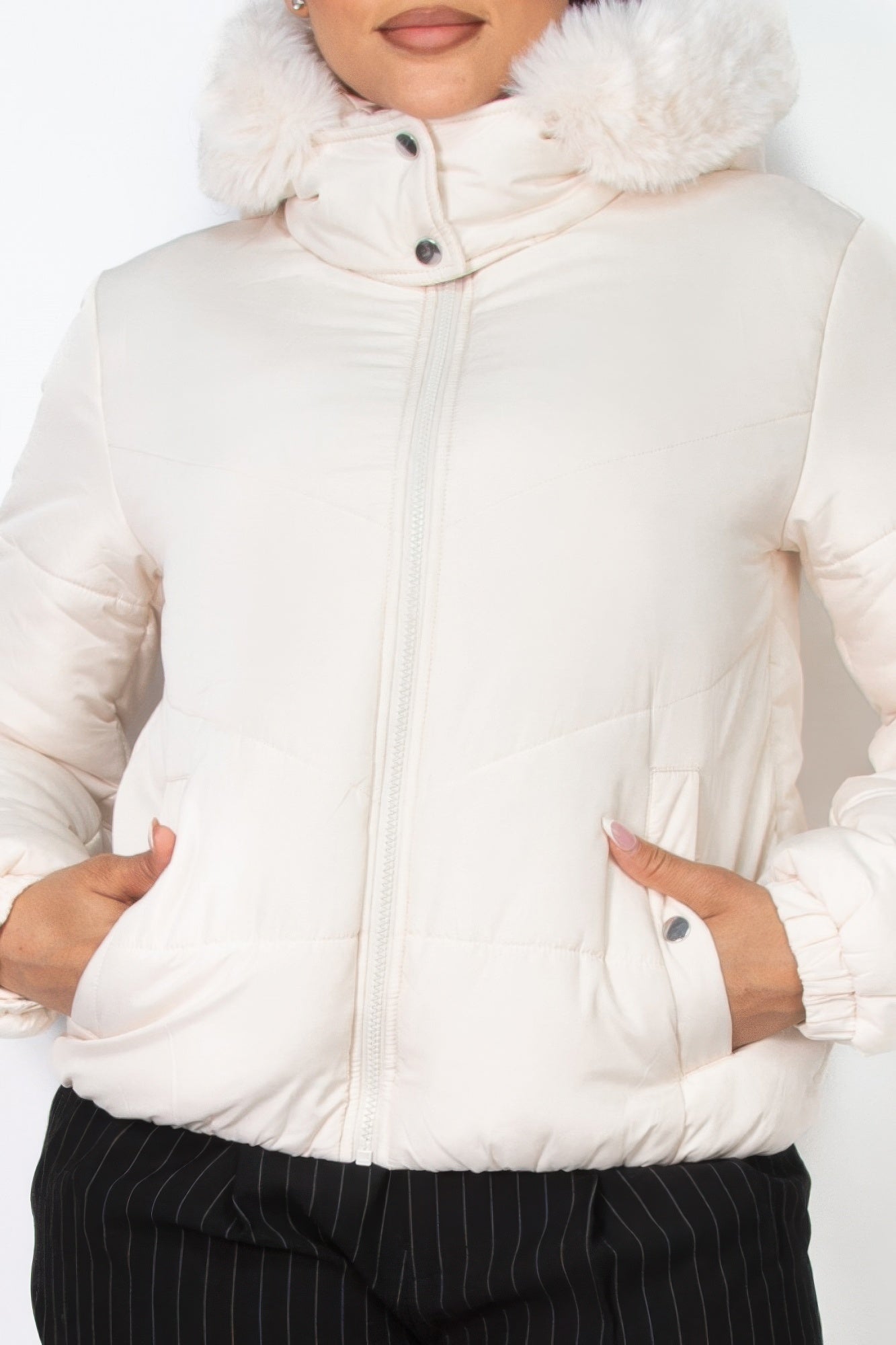 Insulated Faux Fur Hooded Jacket