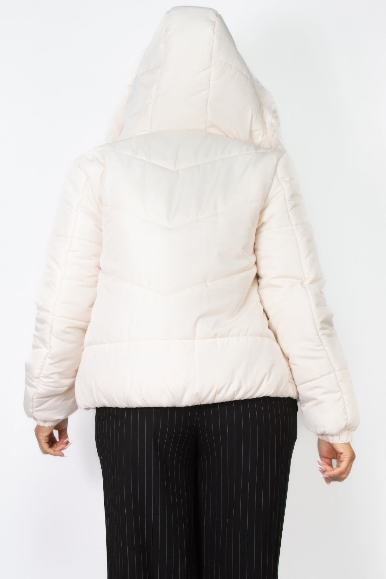 Insulated Faux Fur Hooded Jacket