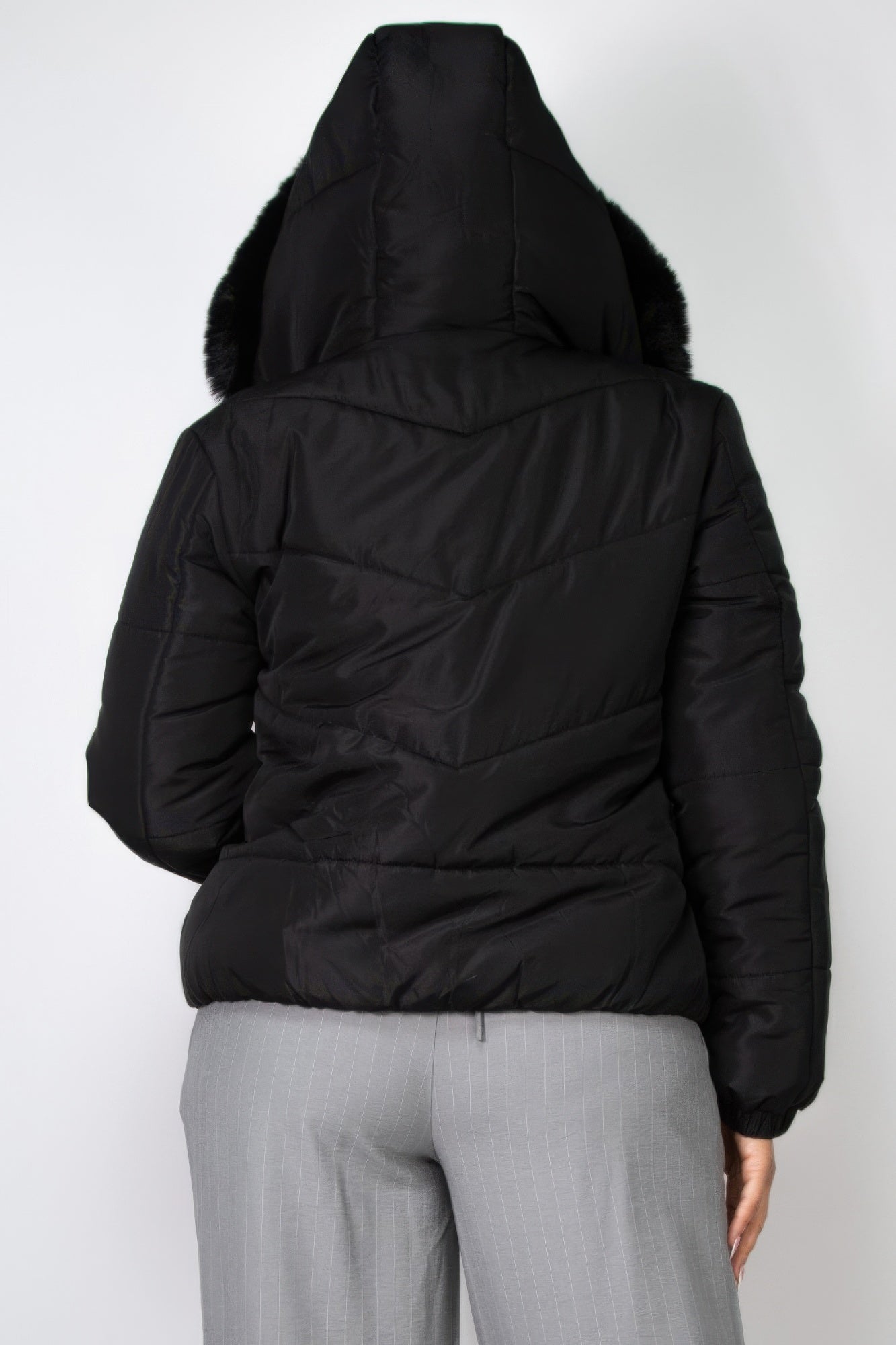 Insulated Faux Fur Hooded Jacket