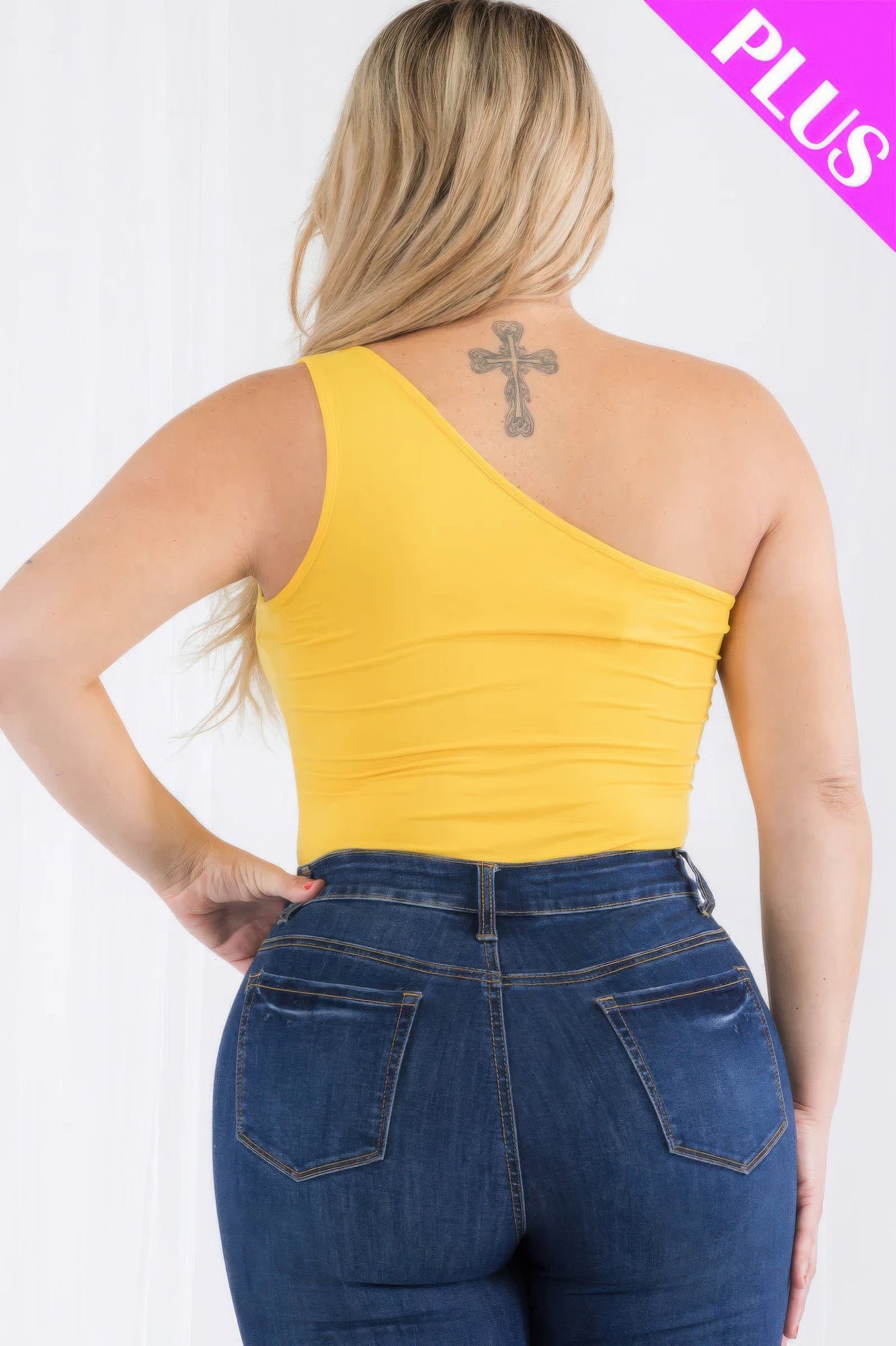 Plus Size One Shoulder Bodysuit