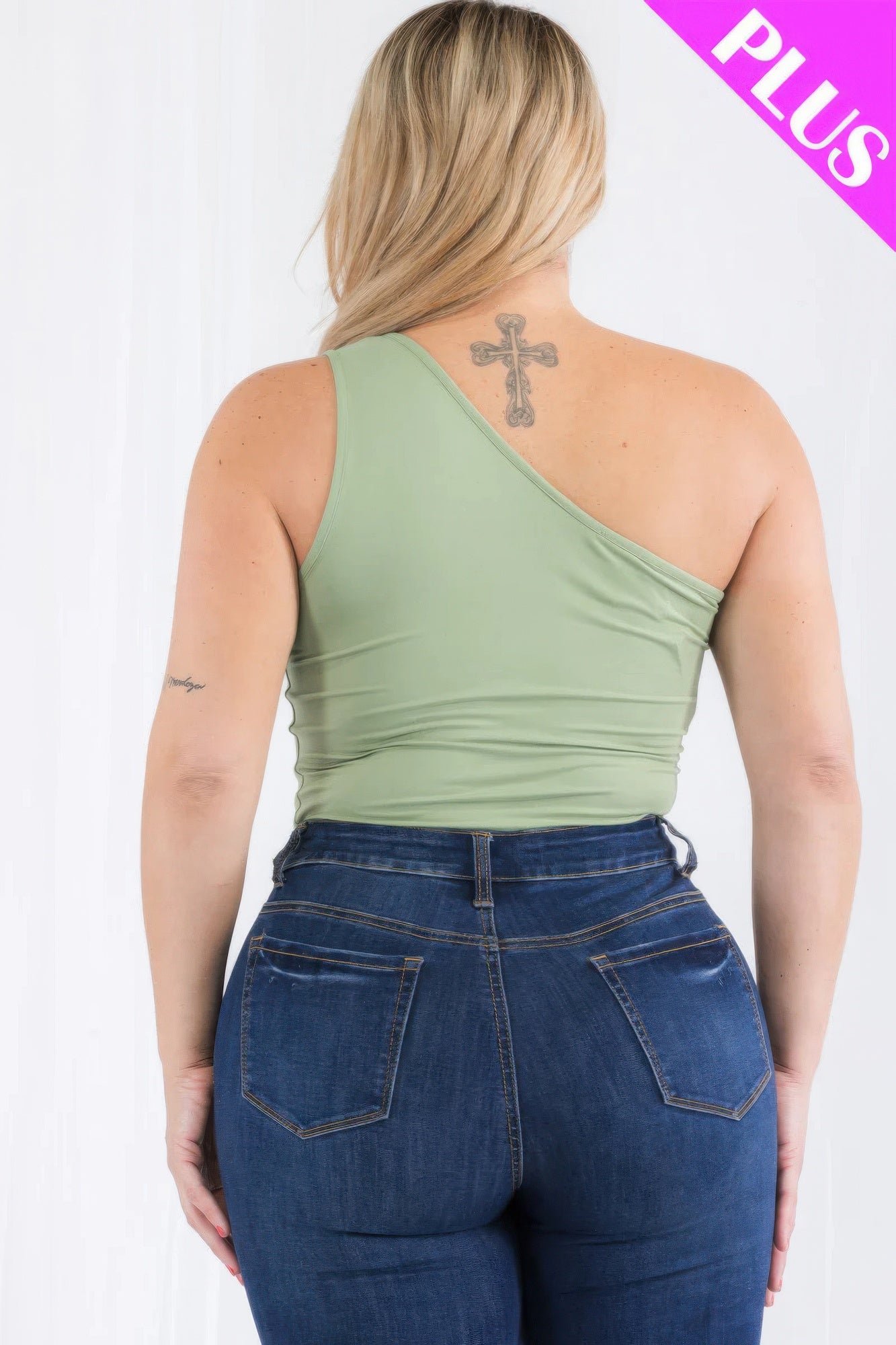 Plus Size One Shoulder Bodysuit