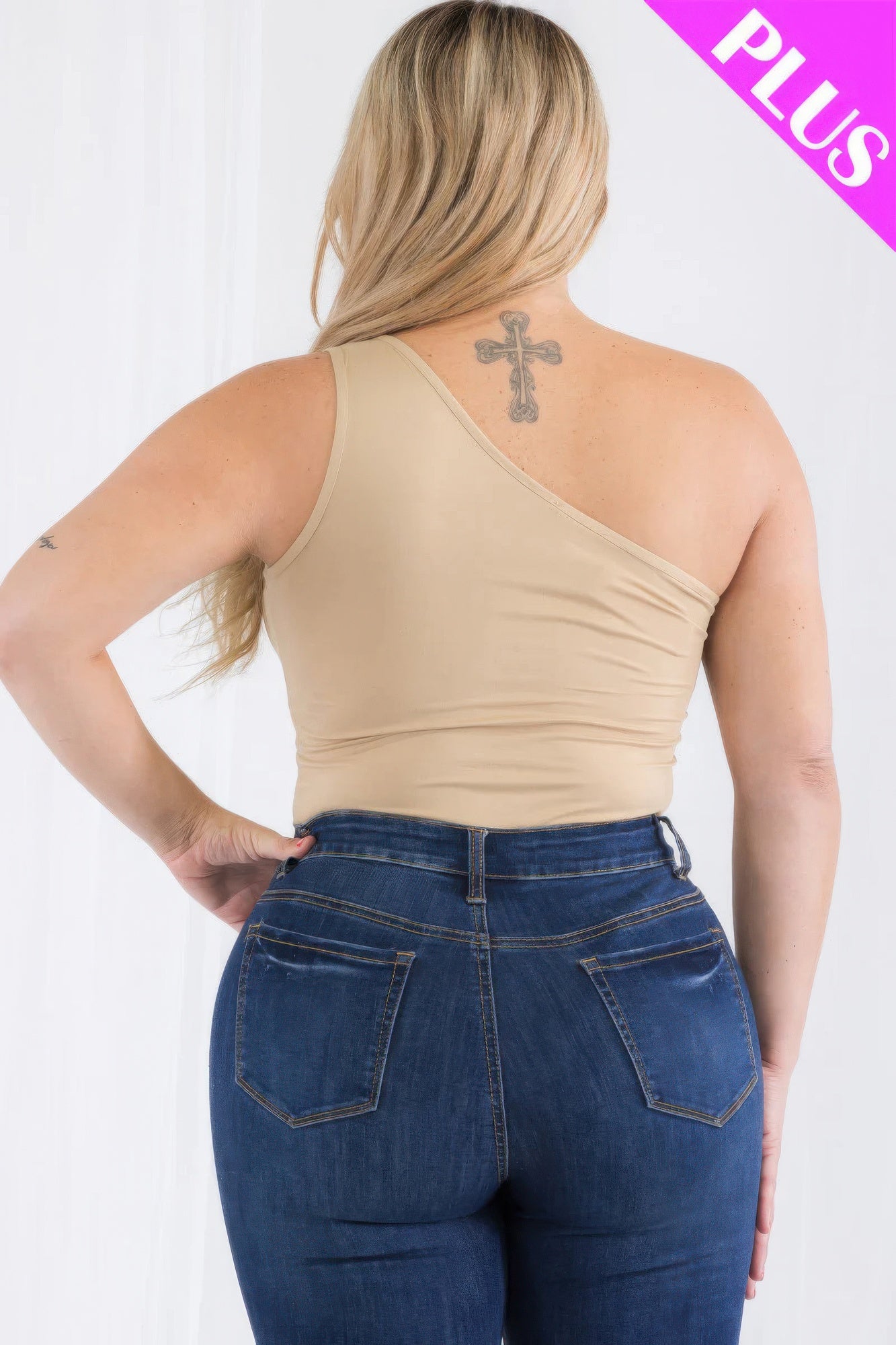 Plus Size One Shoulder Bodysuit