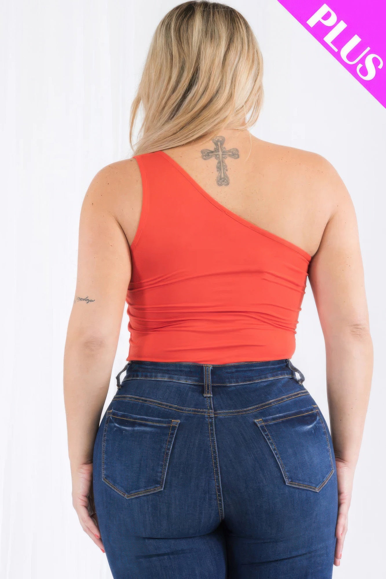 Plus Size One Shoulder Bodysuit