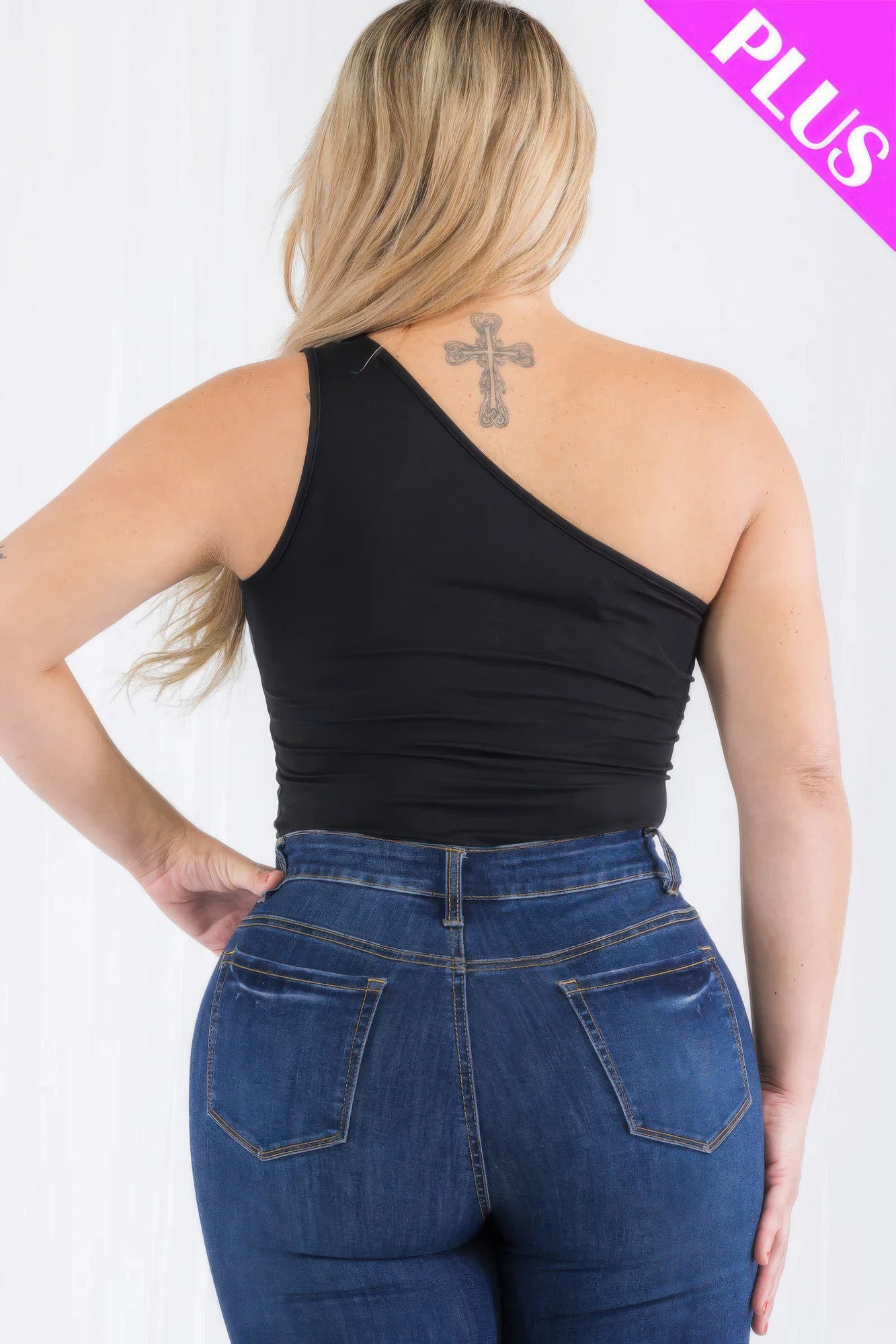 Plus Size One Shoulder Bodysuit