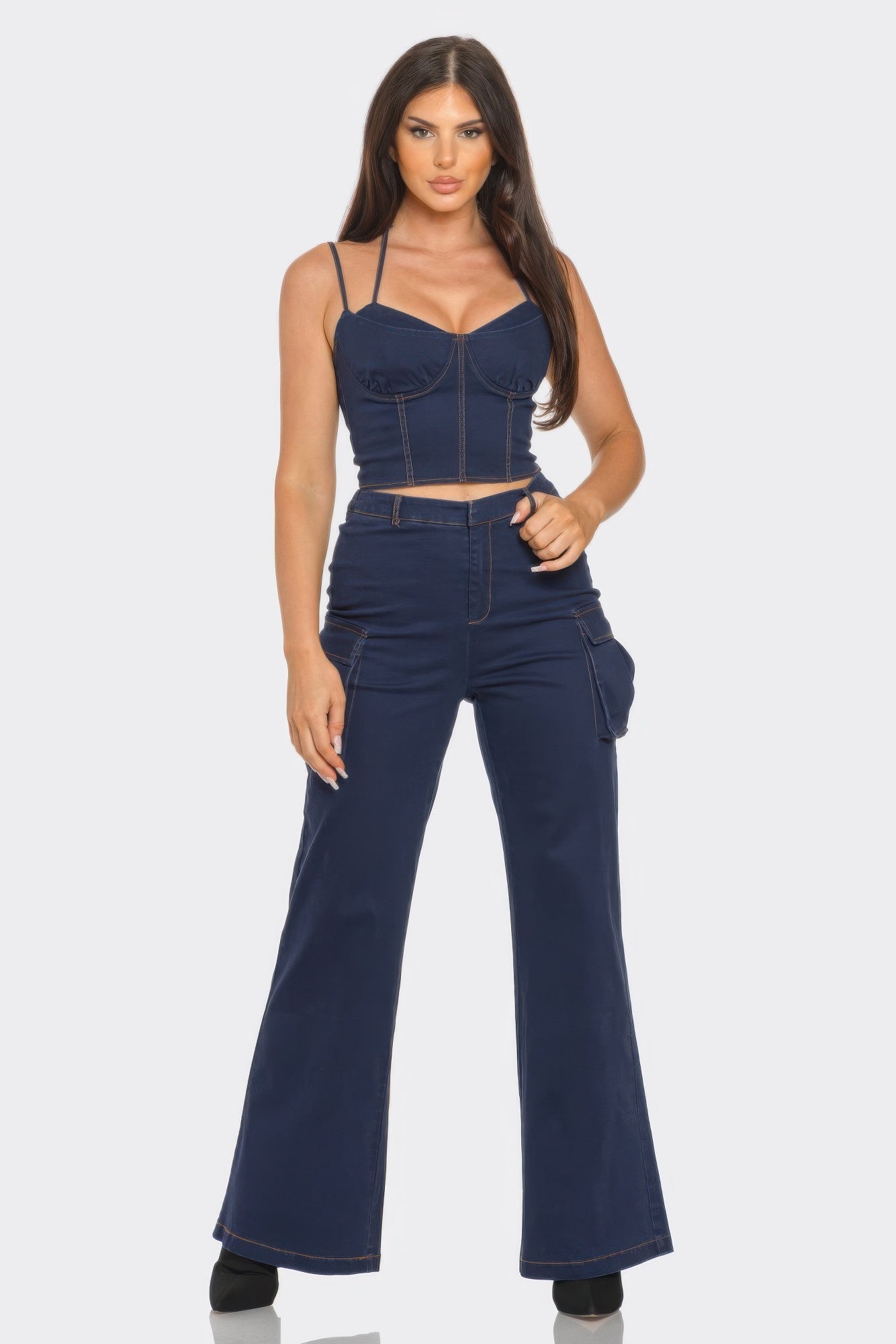 Crop Jacket Cami & Pants Set