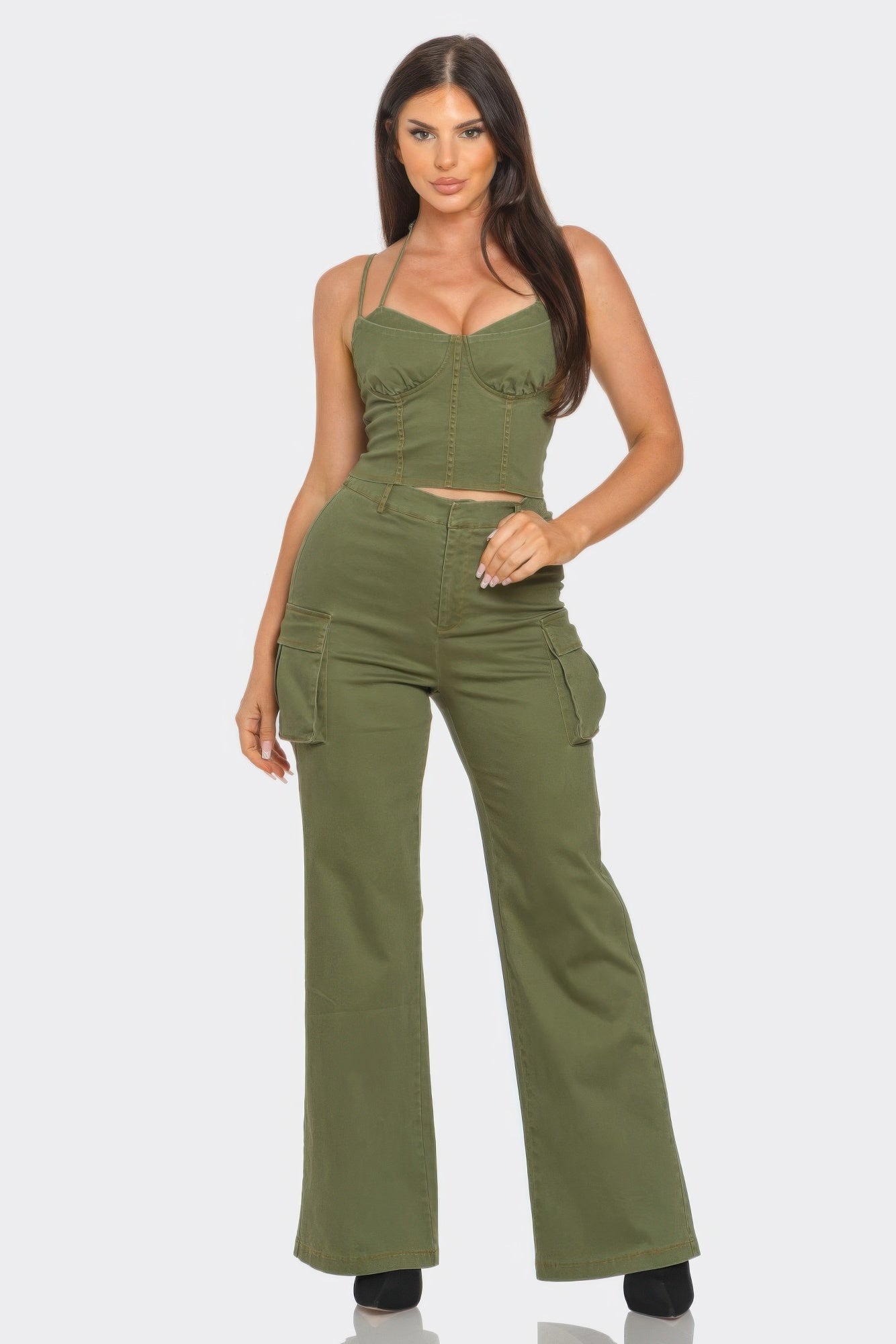 Crop Jacket Cami & Pants Set