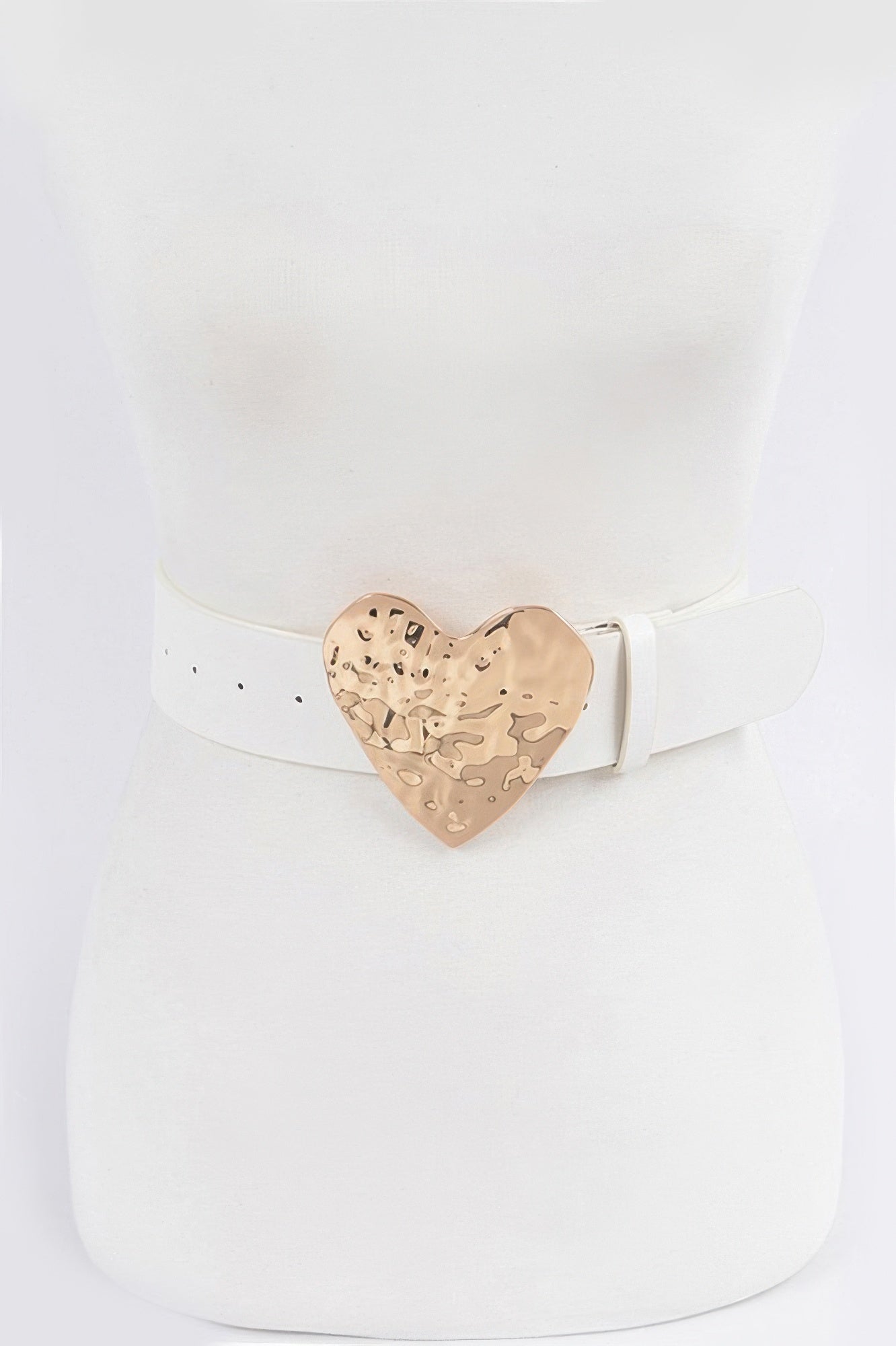 Hammered Heart Shape Buckle Plus Size Belt