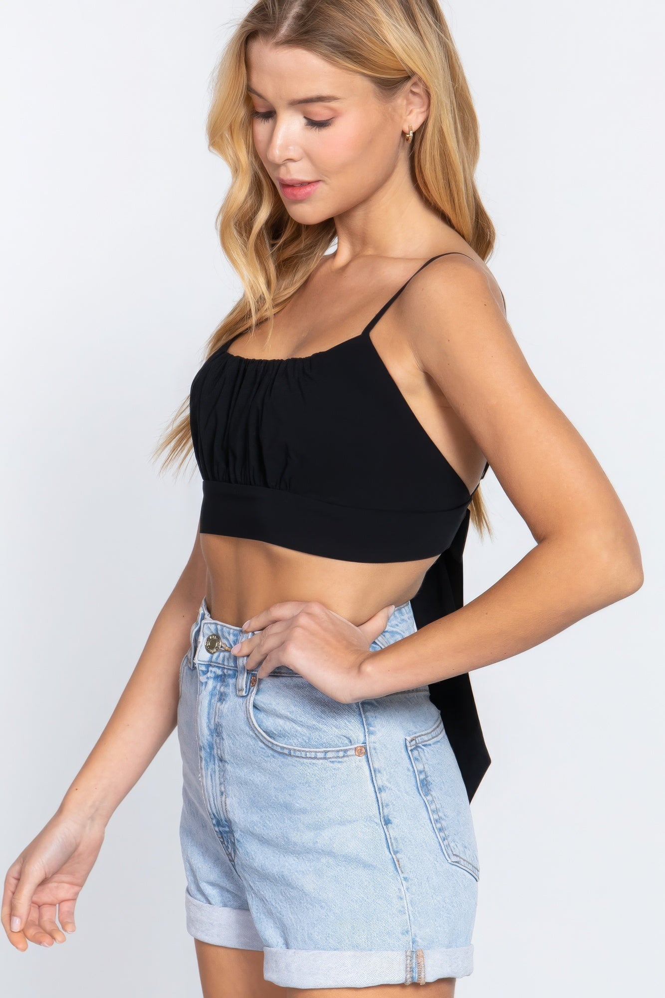 Back Bow Cami Crop Top