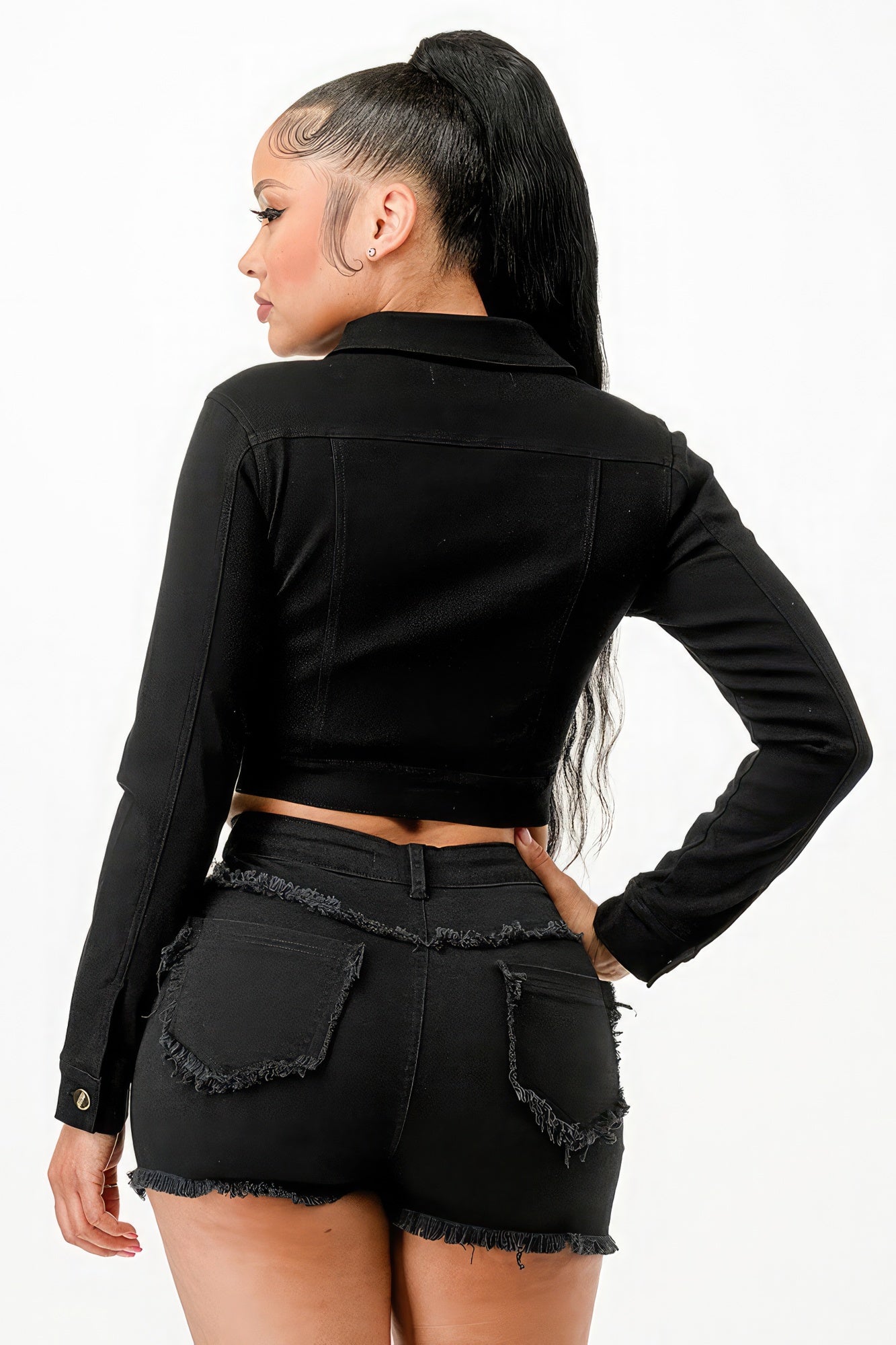Button Down Cropped Jacket
